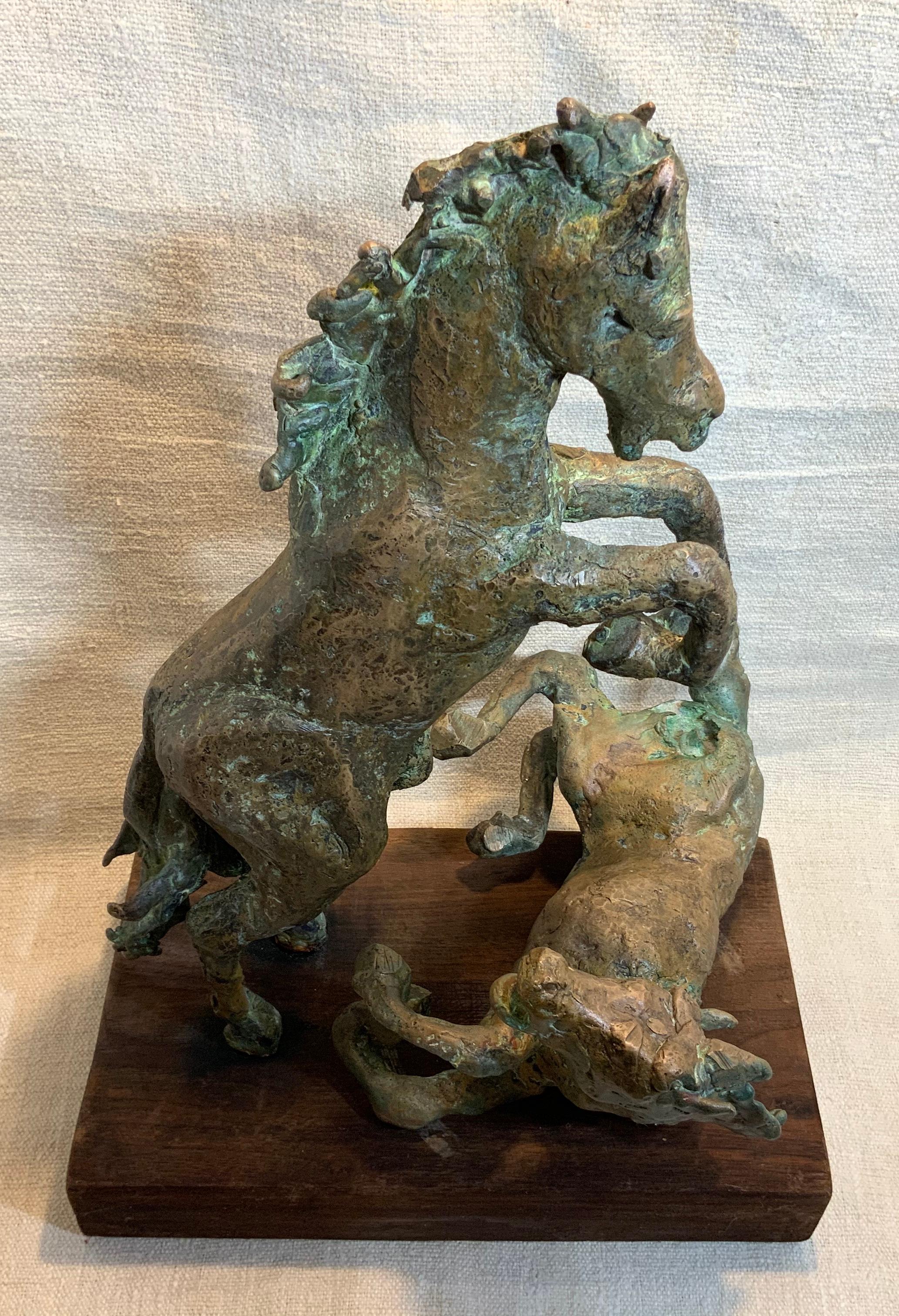Midcentury Bronze Mustang Horse Sculpture 8