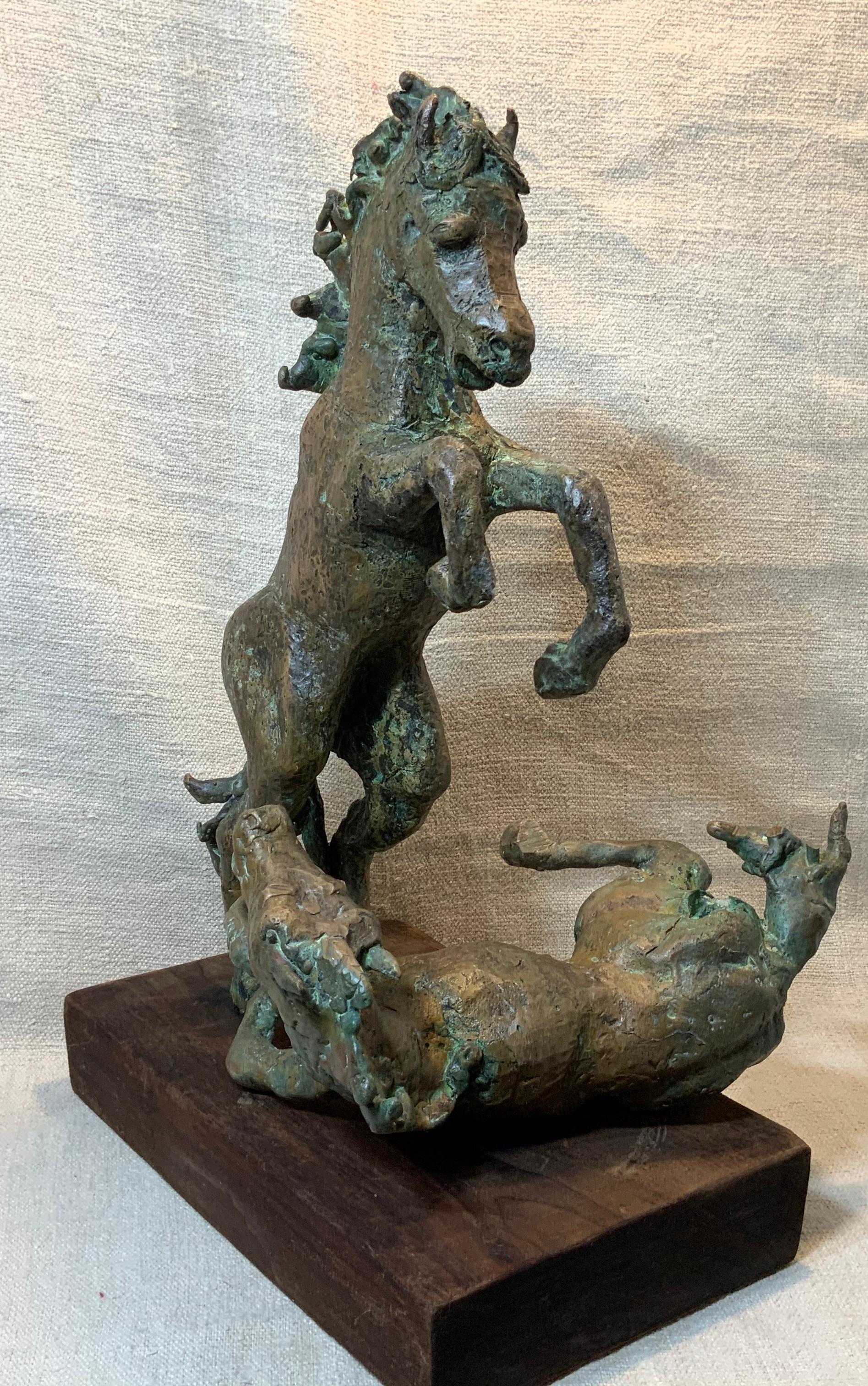 American Midcentury Bronze Mustang Horse Sculpture
