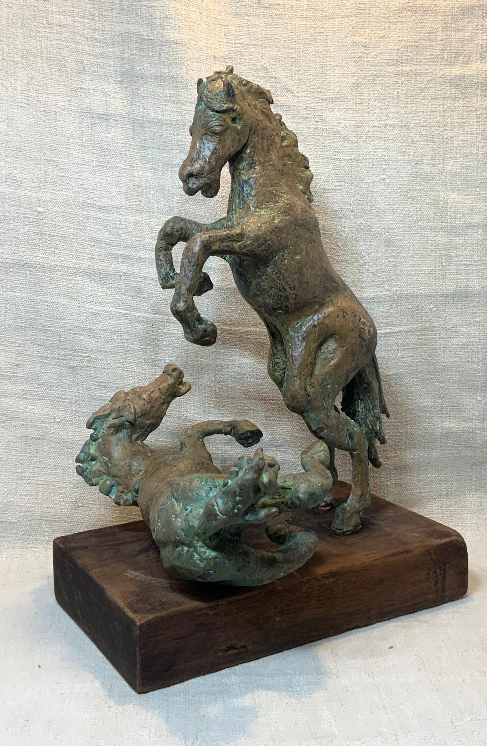 Midcentury Bronze Mustang Horse Sculpture 1