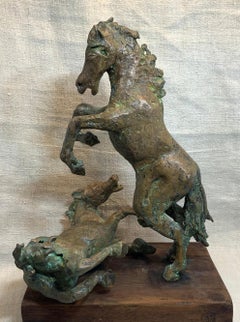 Midcentury Bronze Mustang Horse Sculpture