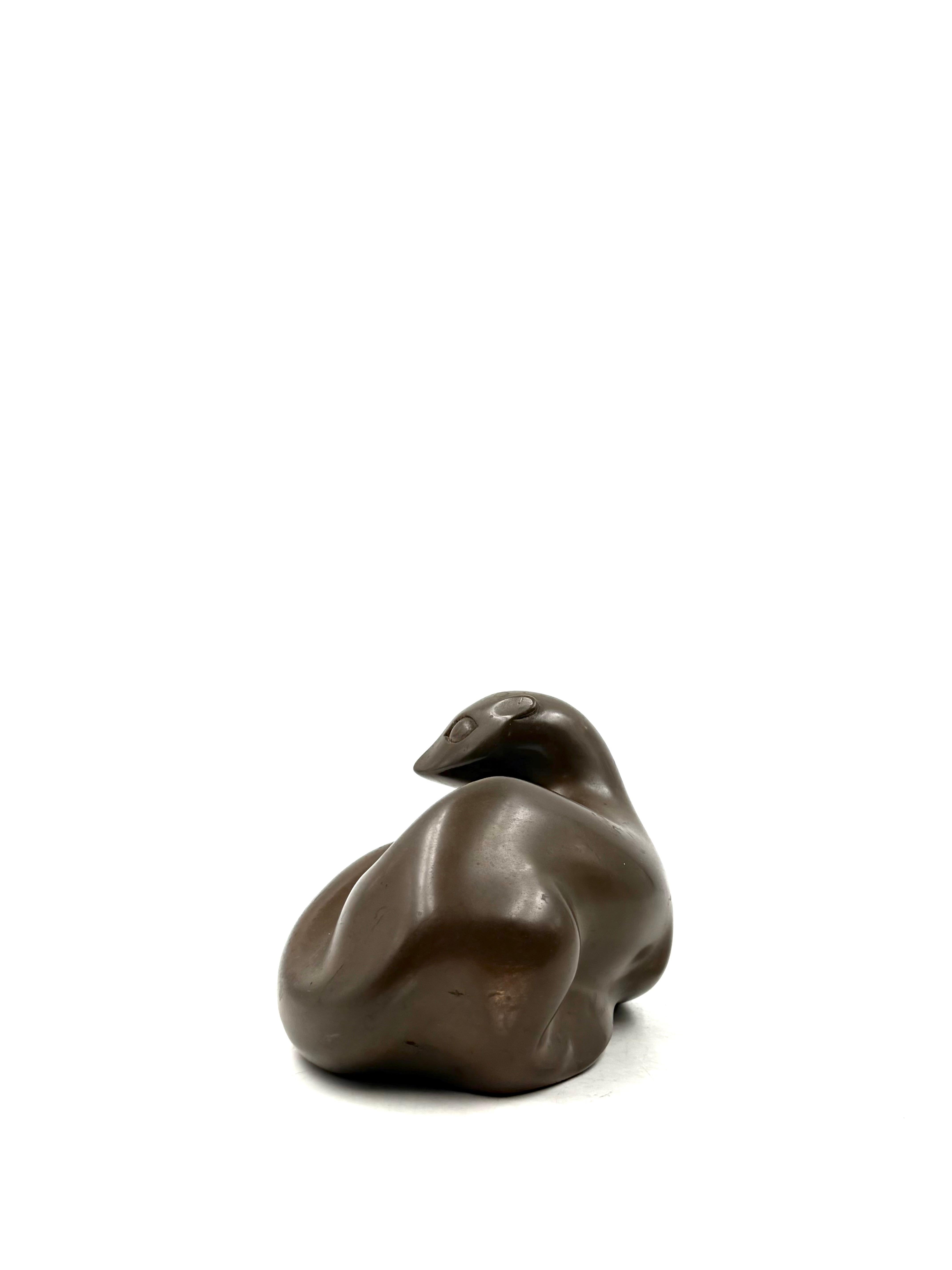 Mid-century bronze otter sculpture, Richard Fisher 1950 in vendita 3