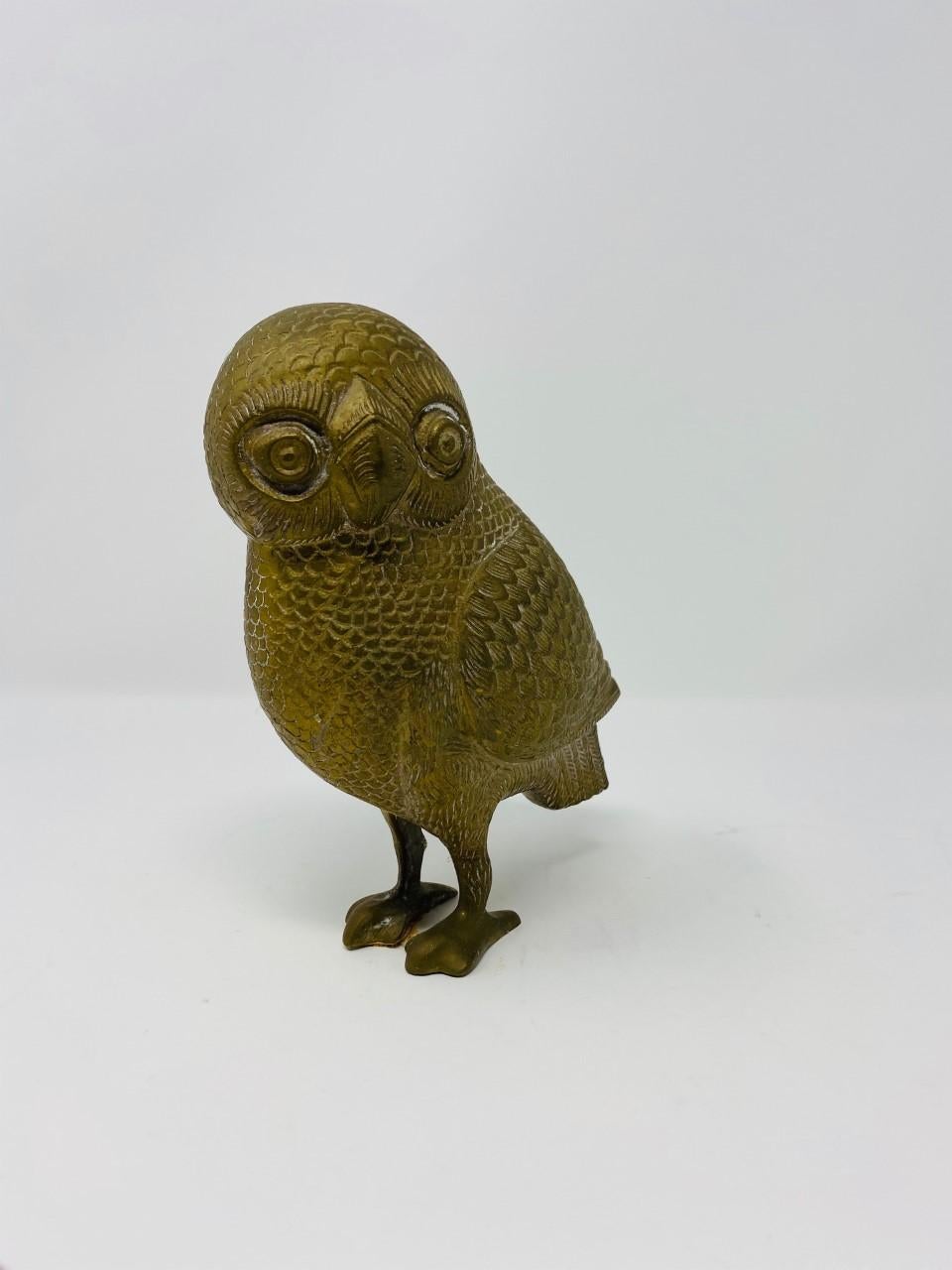 Mid-20th Century Mid Century Bronze Owl of Athena Sculpture