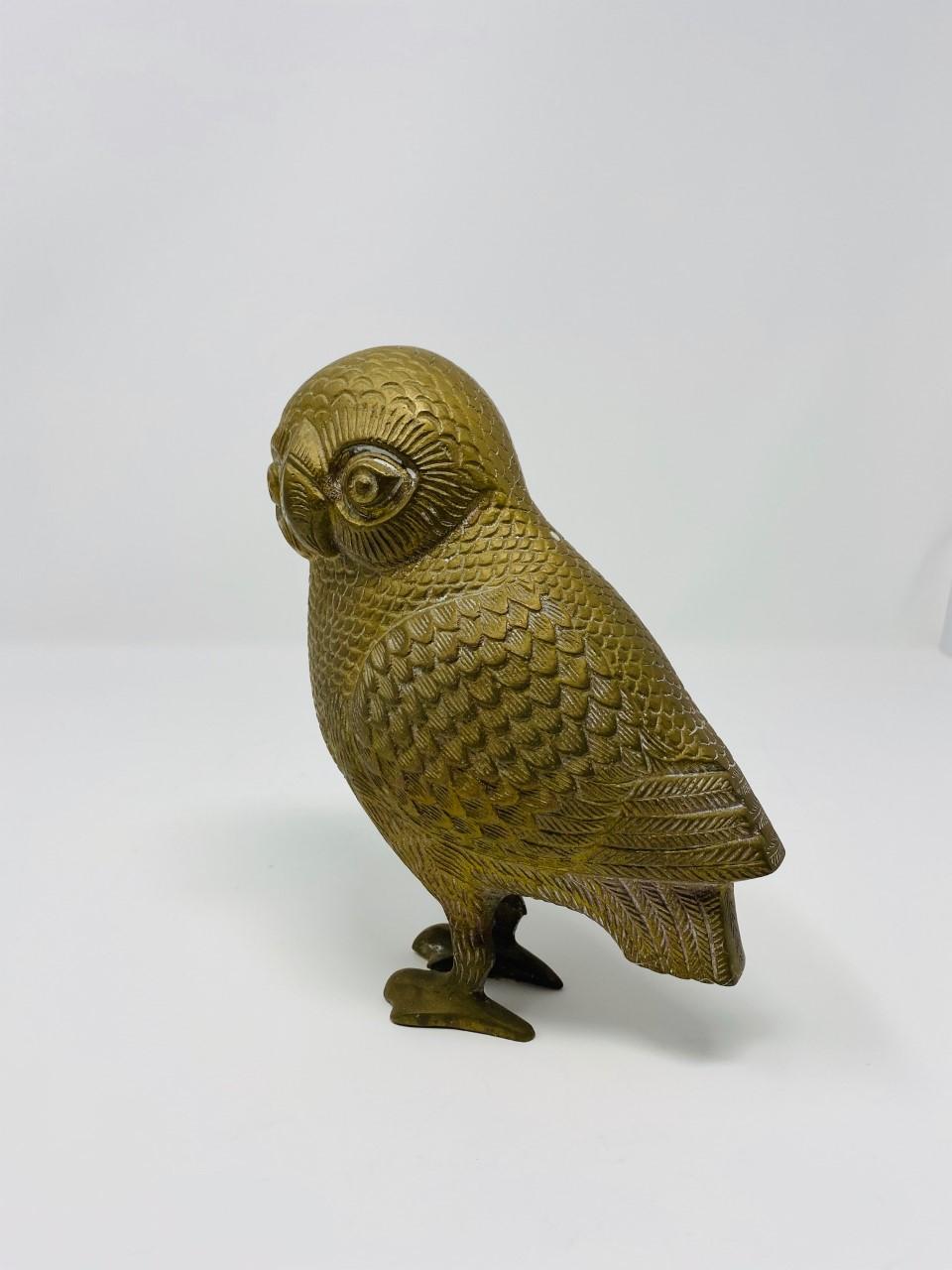 Mid Century Bronze Owl of Athena Sculpture 1