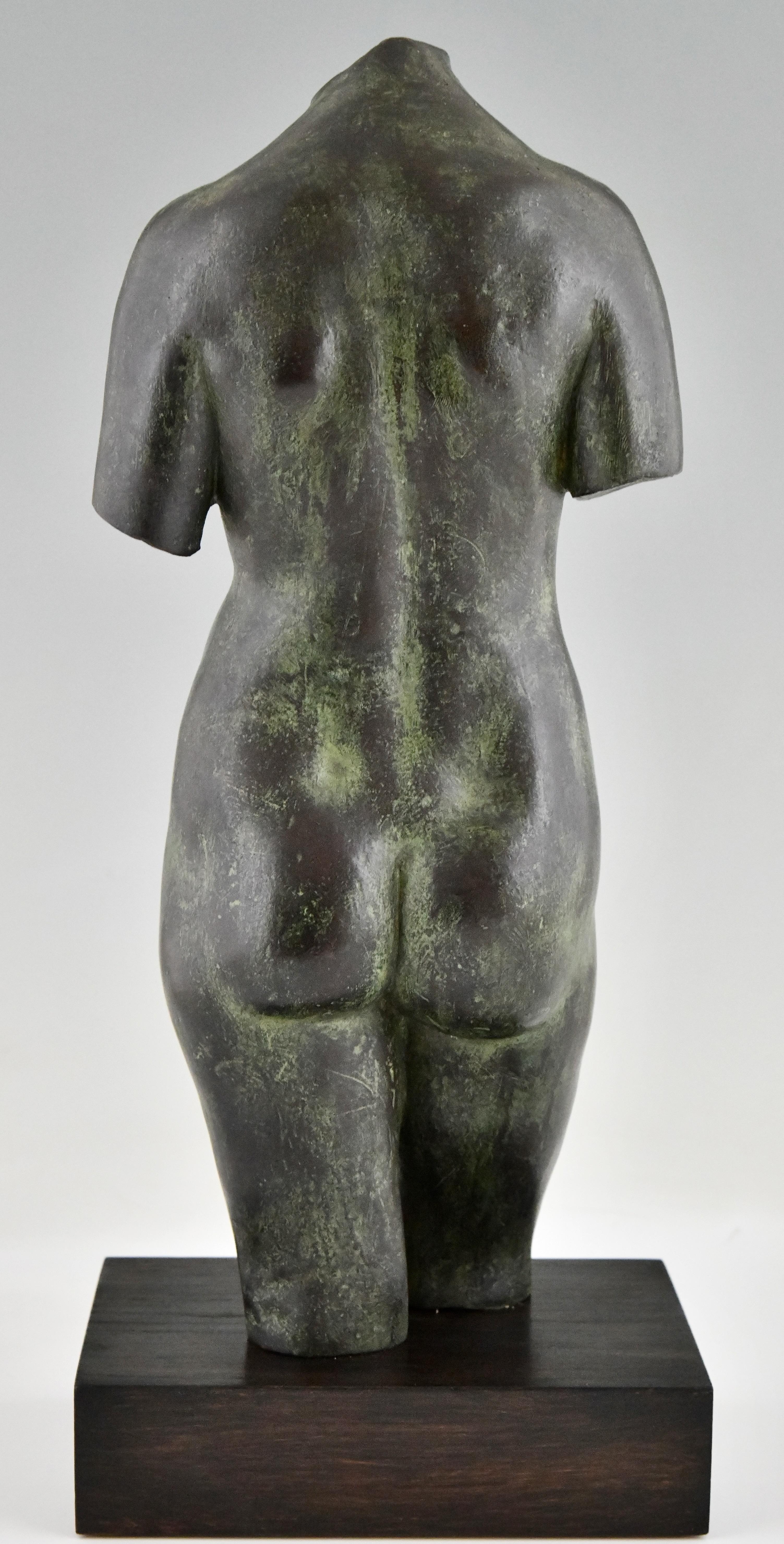 Spanish Midcentury Bronze Sculpture Female Torso by Fernando Bach Esteve