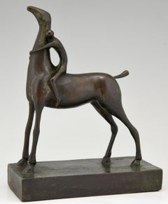 Midcentury Bronze Sculpture Horse Ride