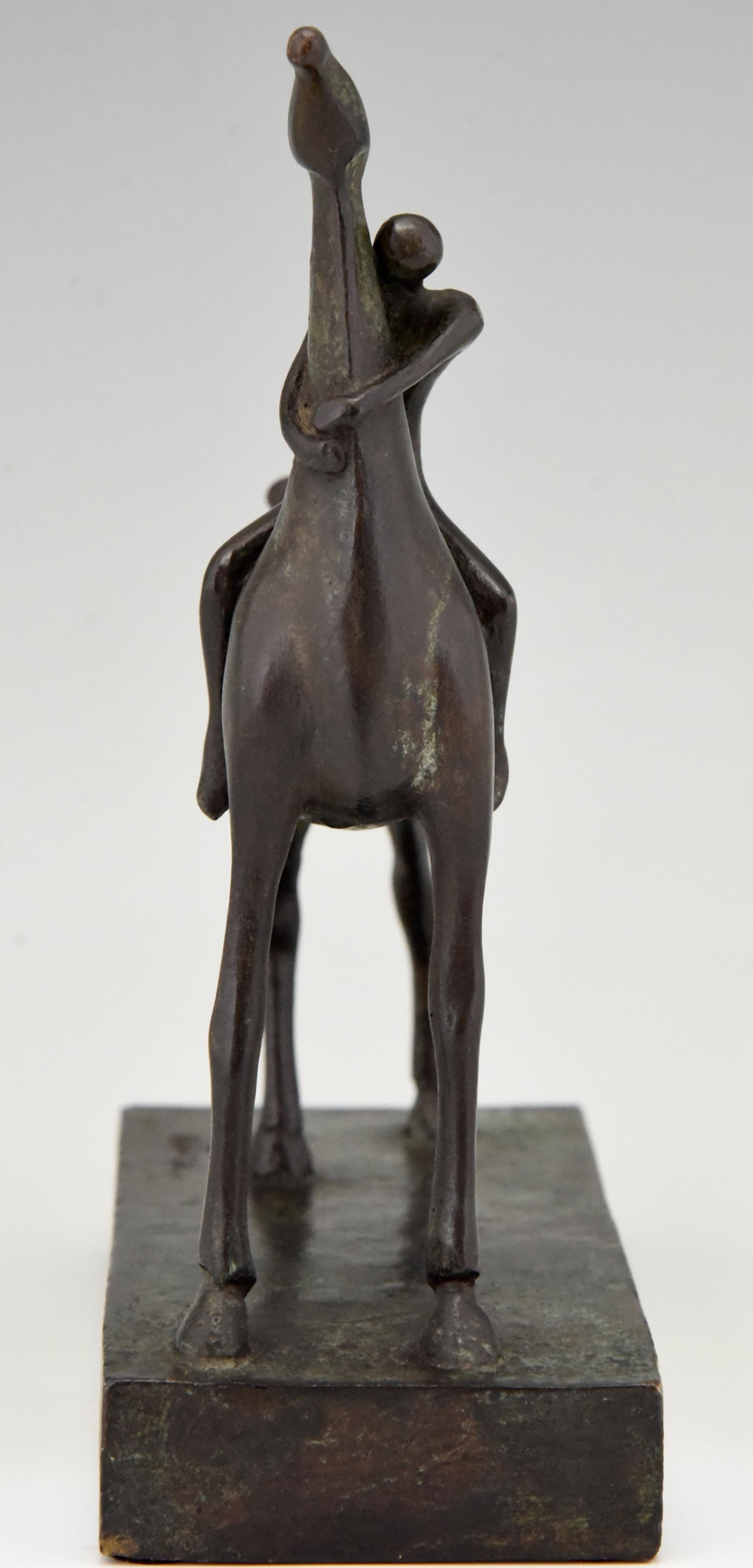French Midcentury Bronze Sculpture Horse Ride