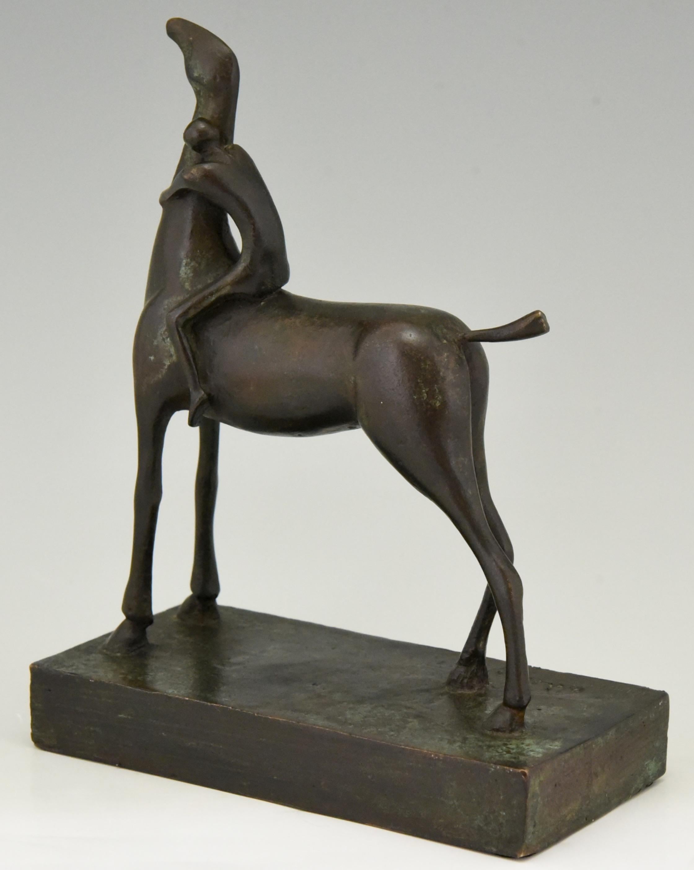 Midcentury Bronze Sculpture Horse Ride 2
