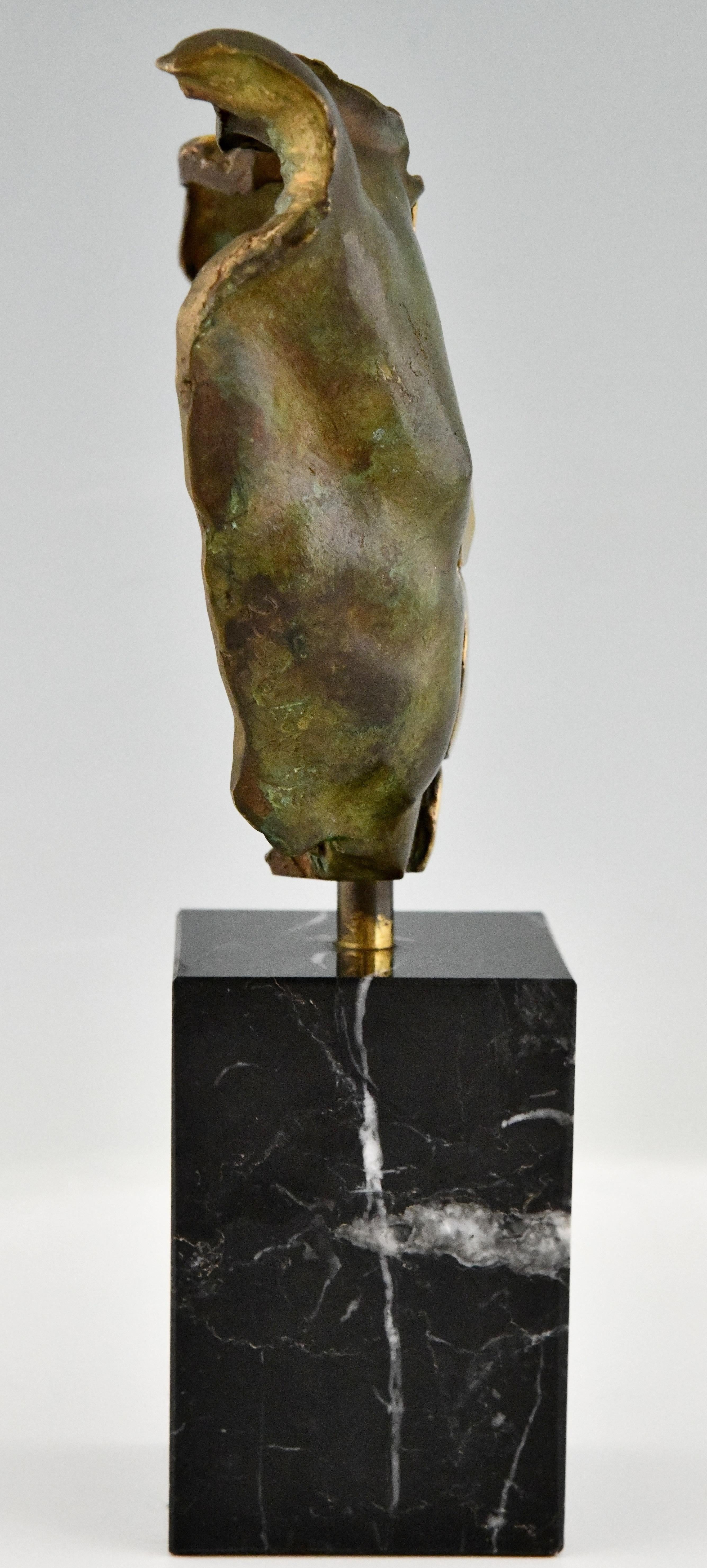 Mid Century Bronze Sculpture Male Torso by Borghese on Marble Base Numbered In Good Condition In Antwerp, BE