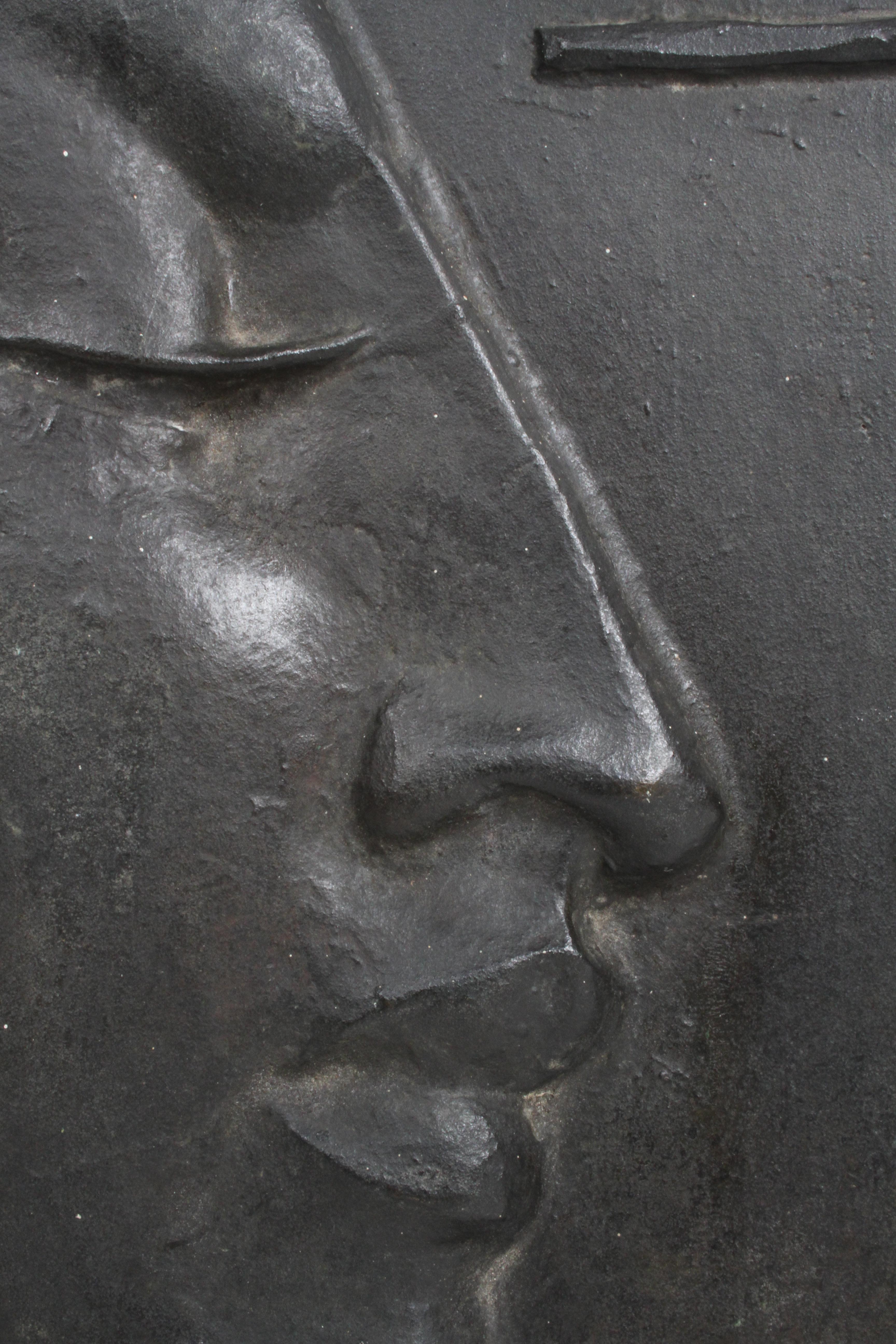 Mid-Century Bronze Sculpture Profile of a Woman Face by Sacha S. Schnittmann In Good Condition For Sale In St. Louis, MO