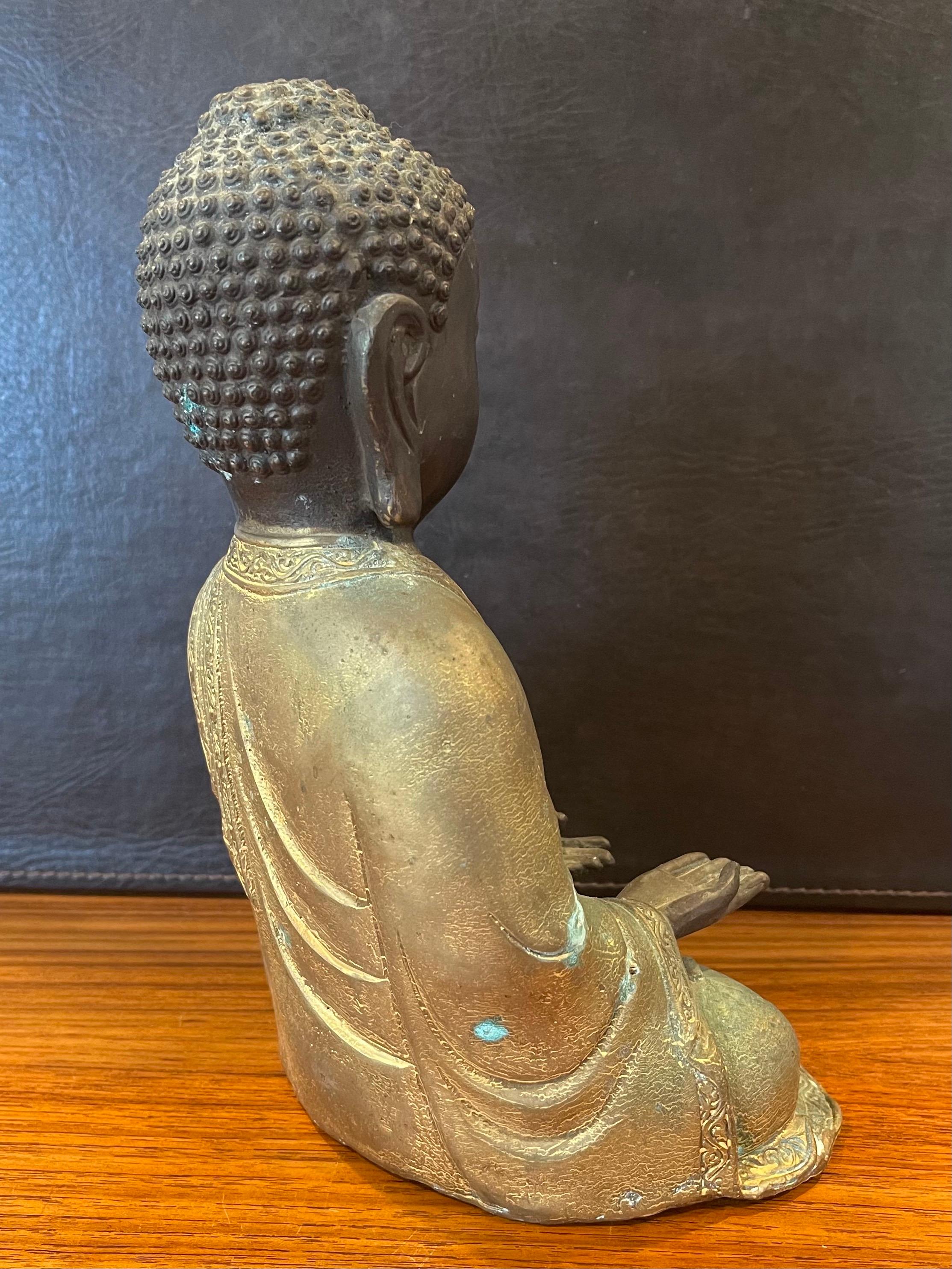 Mid-Century Bronze Sitting Buddha For Sale 2