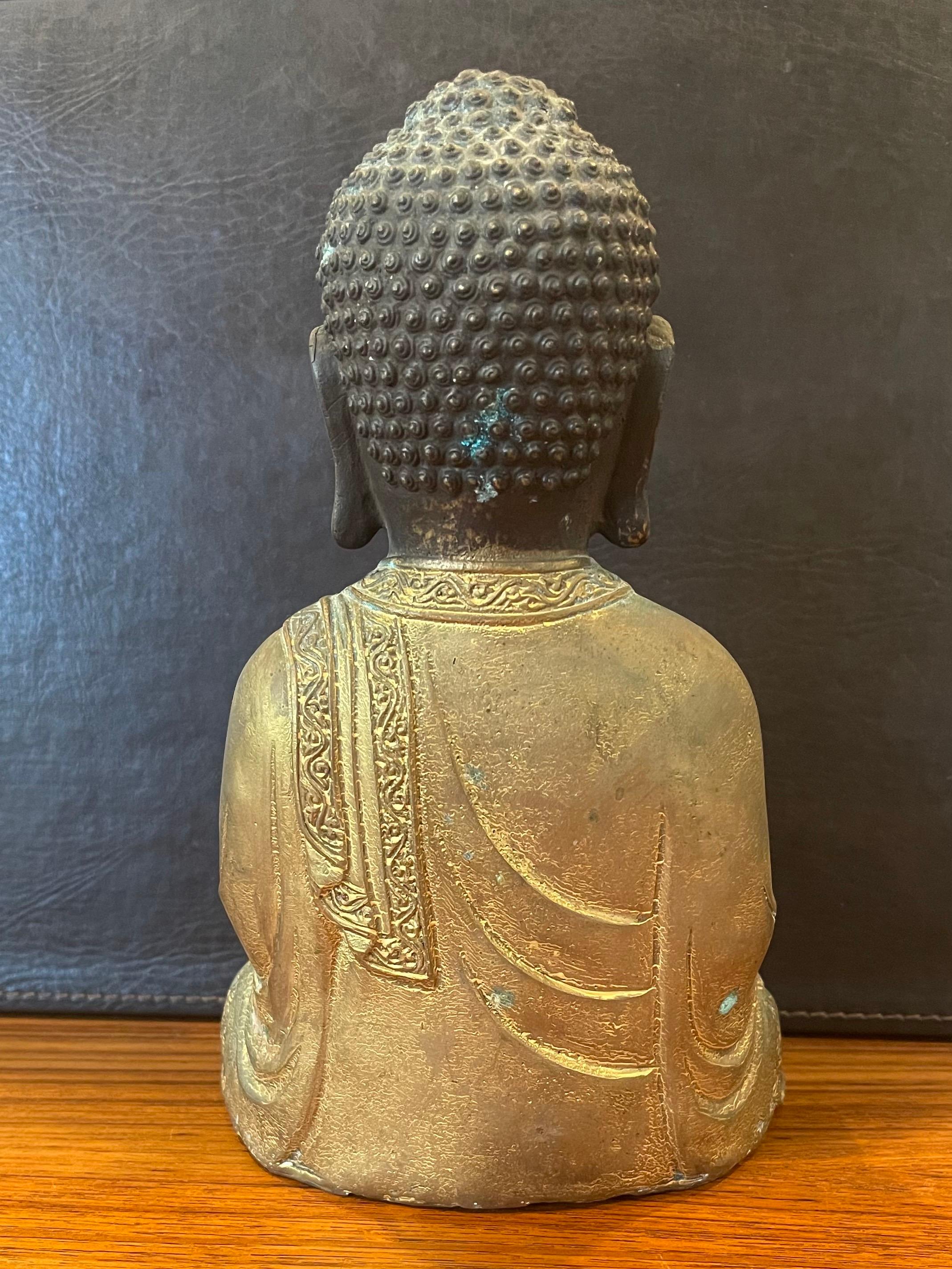Mid-Century Bronze Sitting Buddha For Sale 1