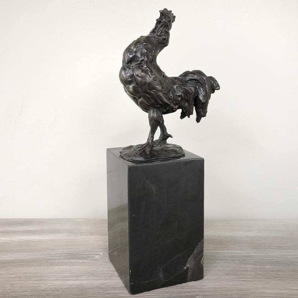 French Midcentury Bronze Statue of Rooster