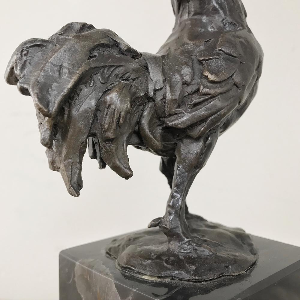 Midcentury Bronze Statue of Rooster 2