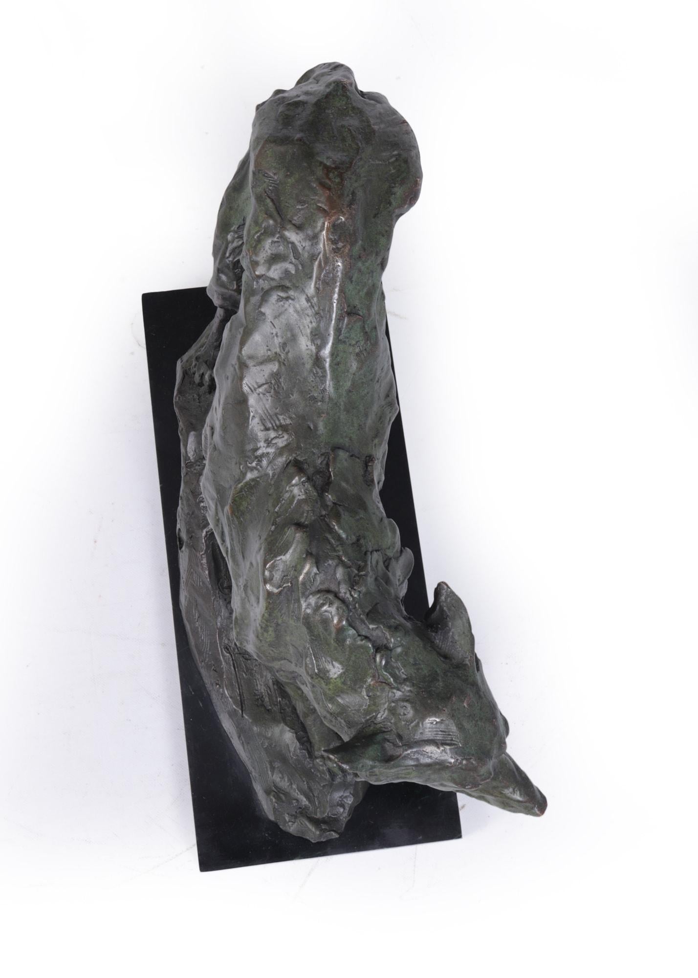 Mid Century Bronze Studio Sculpture of Wolf For Sale 3