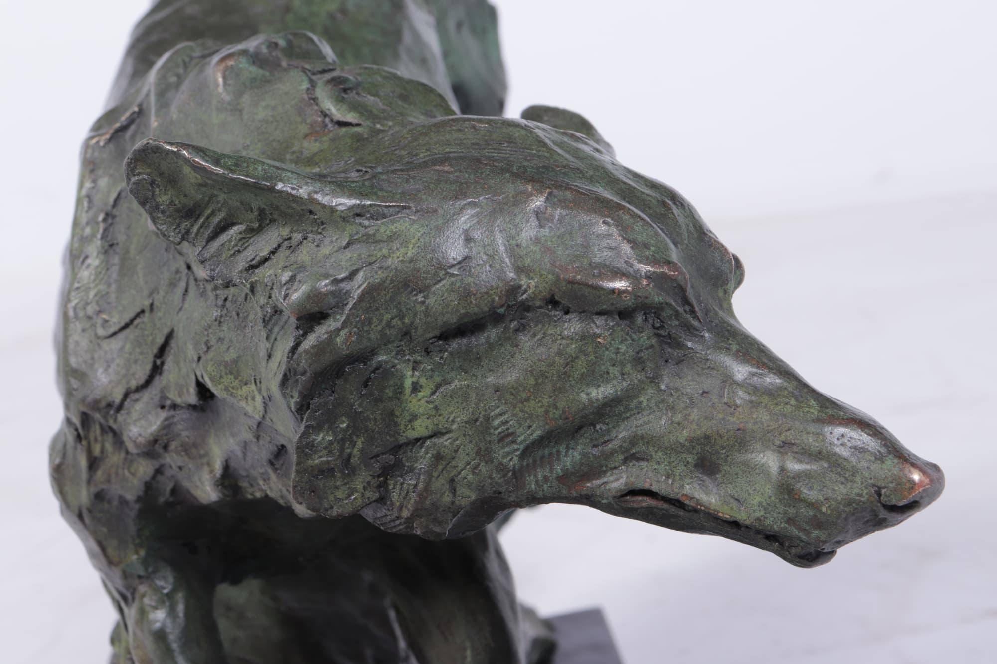 Bronze-Studio-Skulptur von Wolf aus der Mitte des Jahrhunderts im Angebot 3