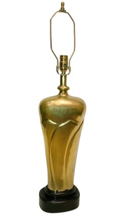 Lámpara de sobremesa de bronce de mediados de siglo