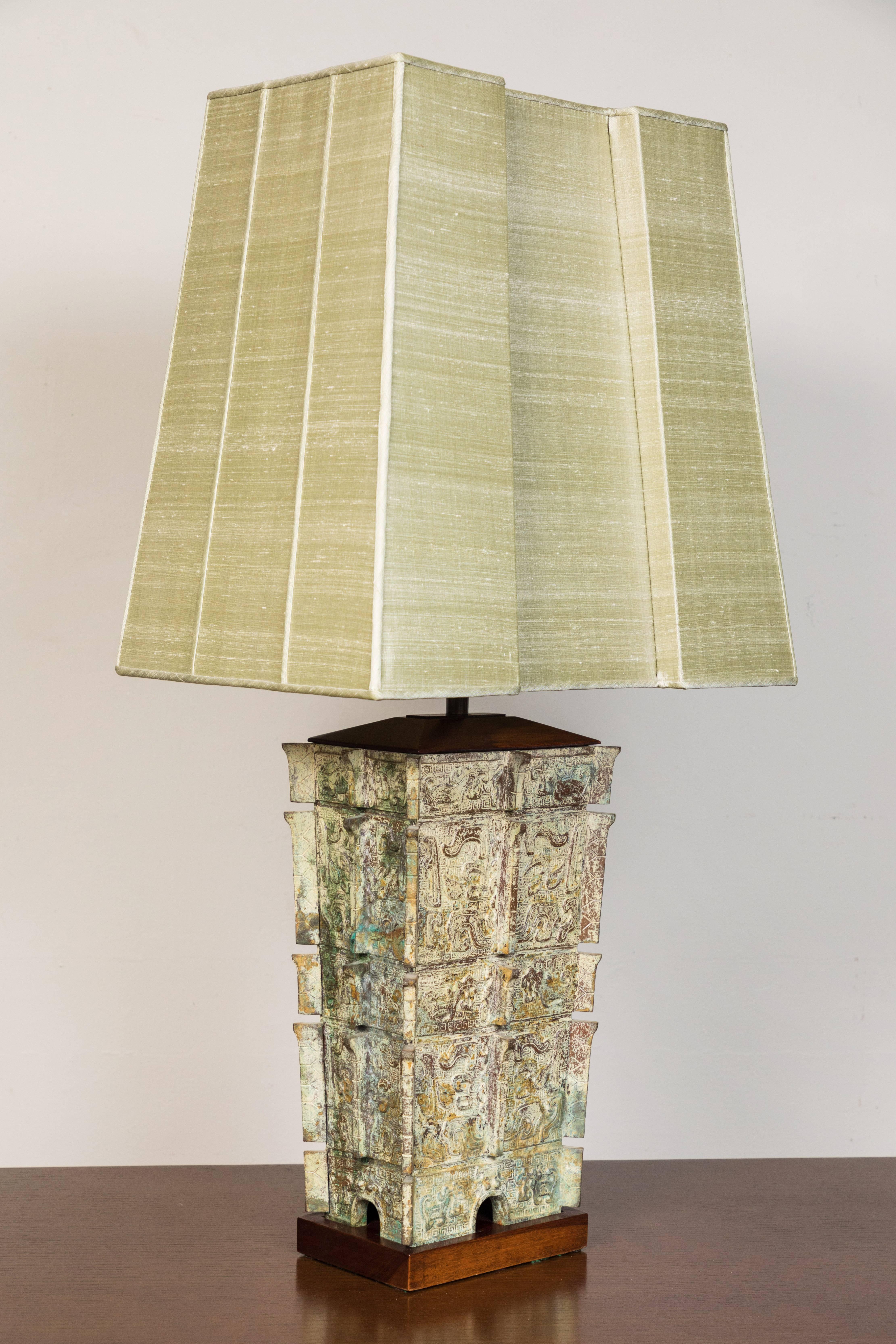 American Midcentury Bronze Table Lamp For Sale