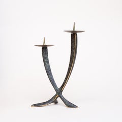 Mid-Century Bronze Tripod Candleholder - Brutalist Candelabra - Germany 1960s