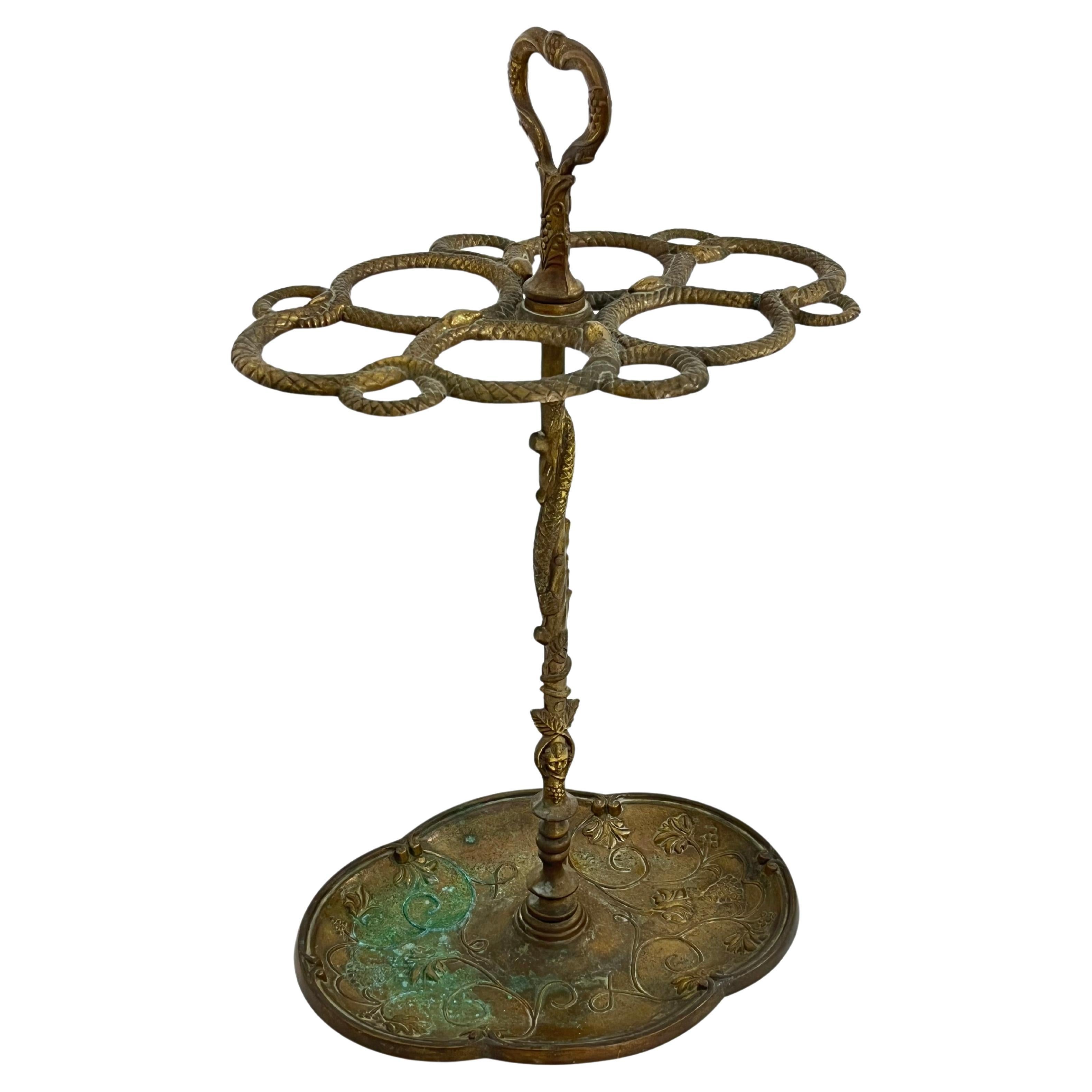 Mid-Century Bronze Umbrella Stand, Made in Italy 1940s