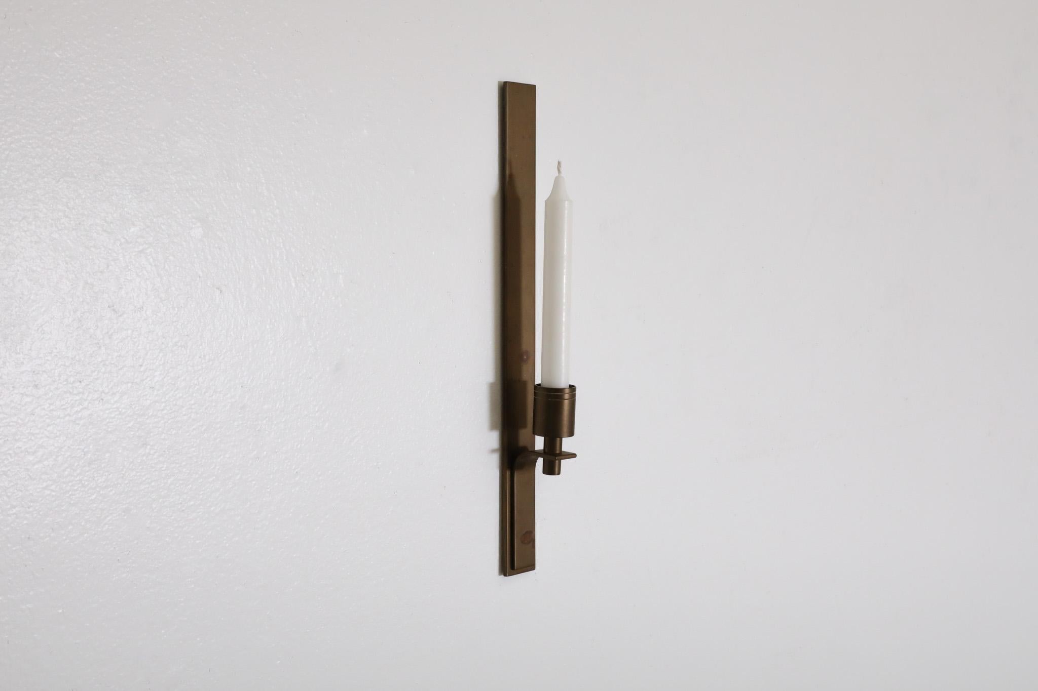 Mid-Century Modern Mid-Century Bronze Wall Mount Candlestick Holder For Sale