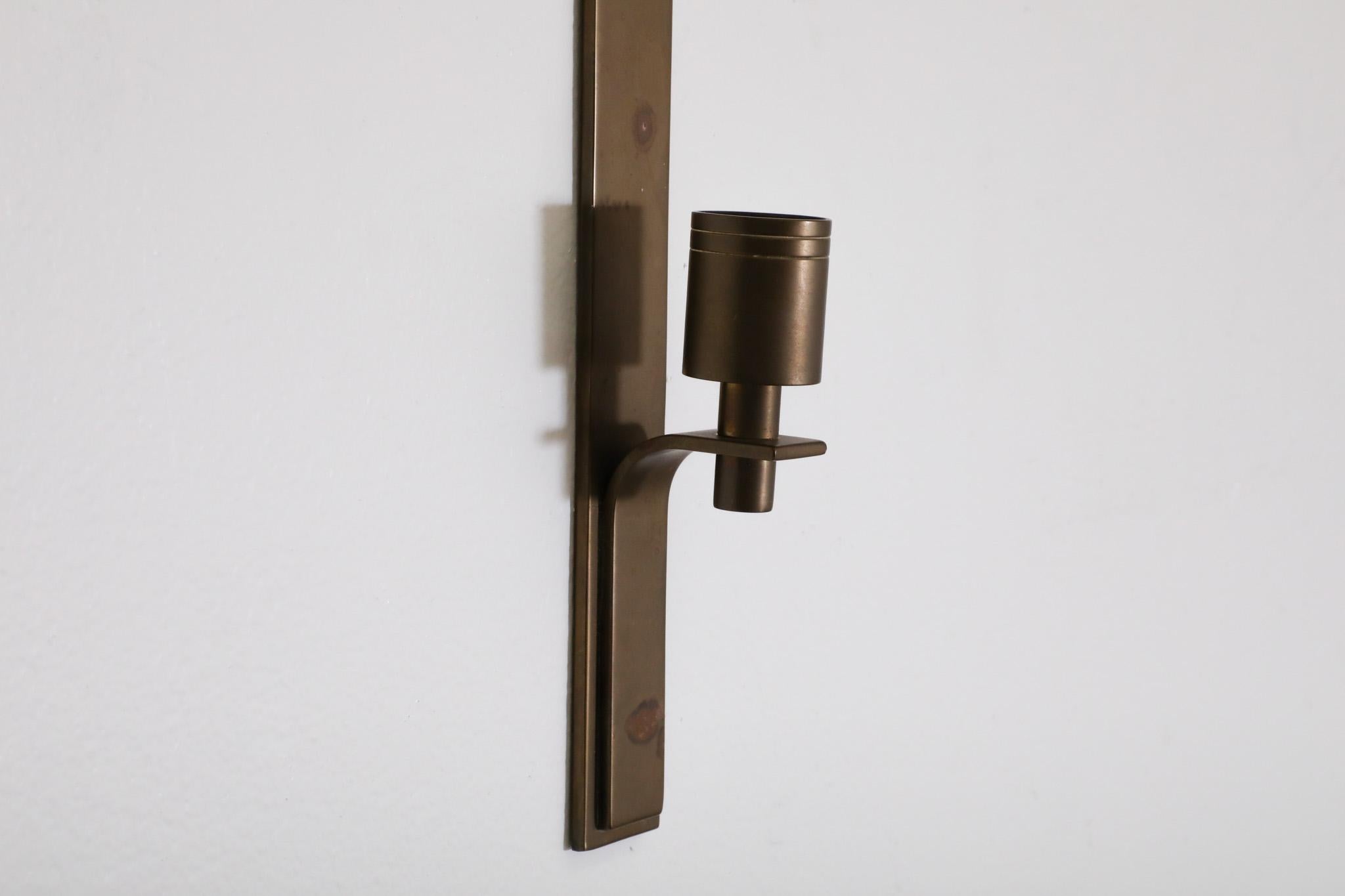Mid-Century Bronze Wall Mount Candlestick Holder For Sale 1