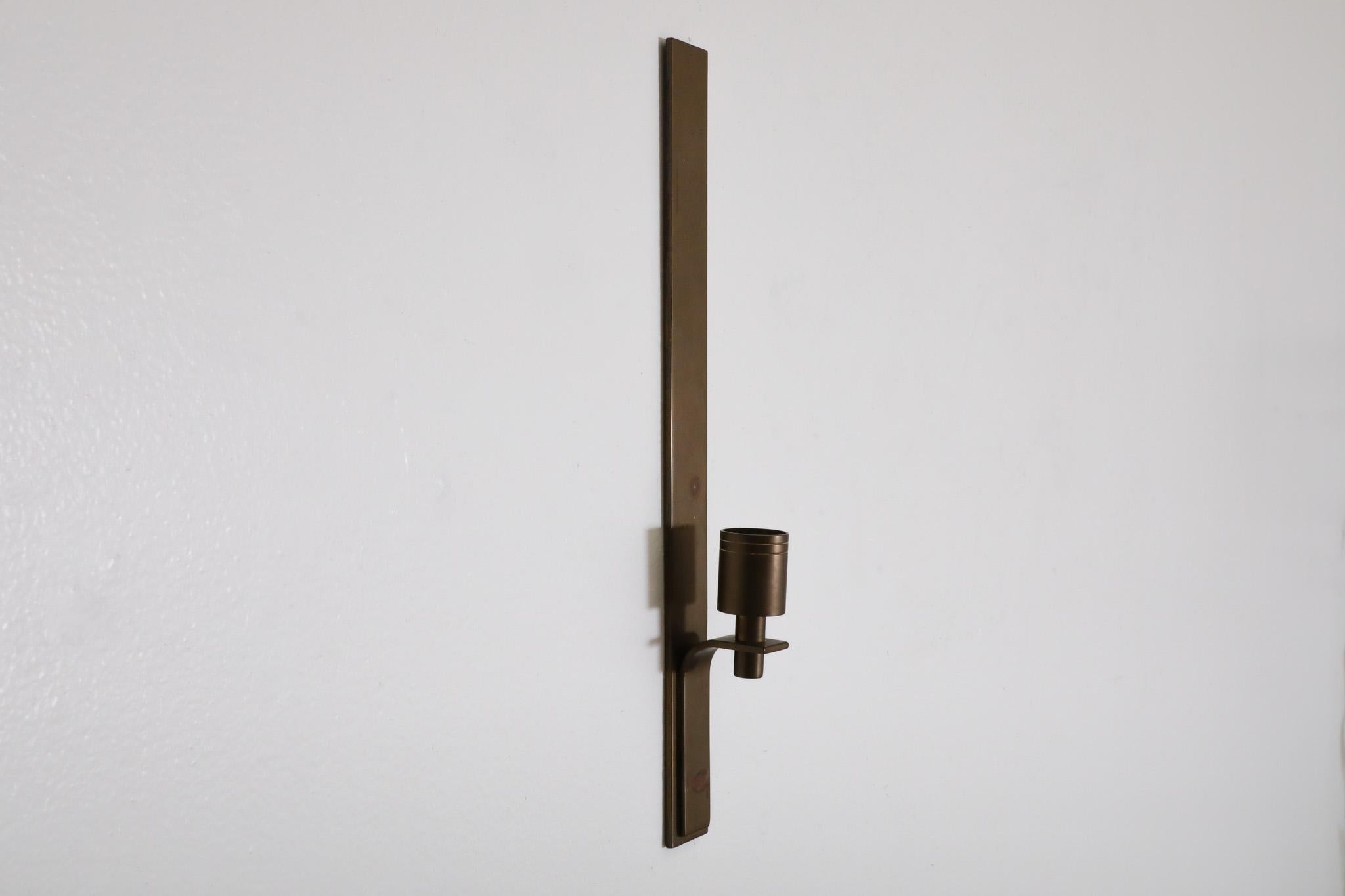 Mid-Century Bronze Wall Mount Candlestick Holder For Sale 2