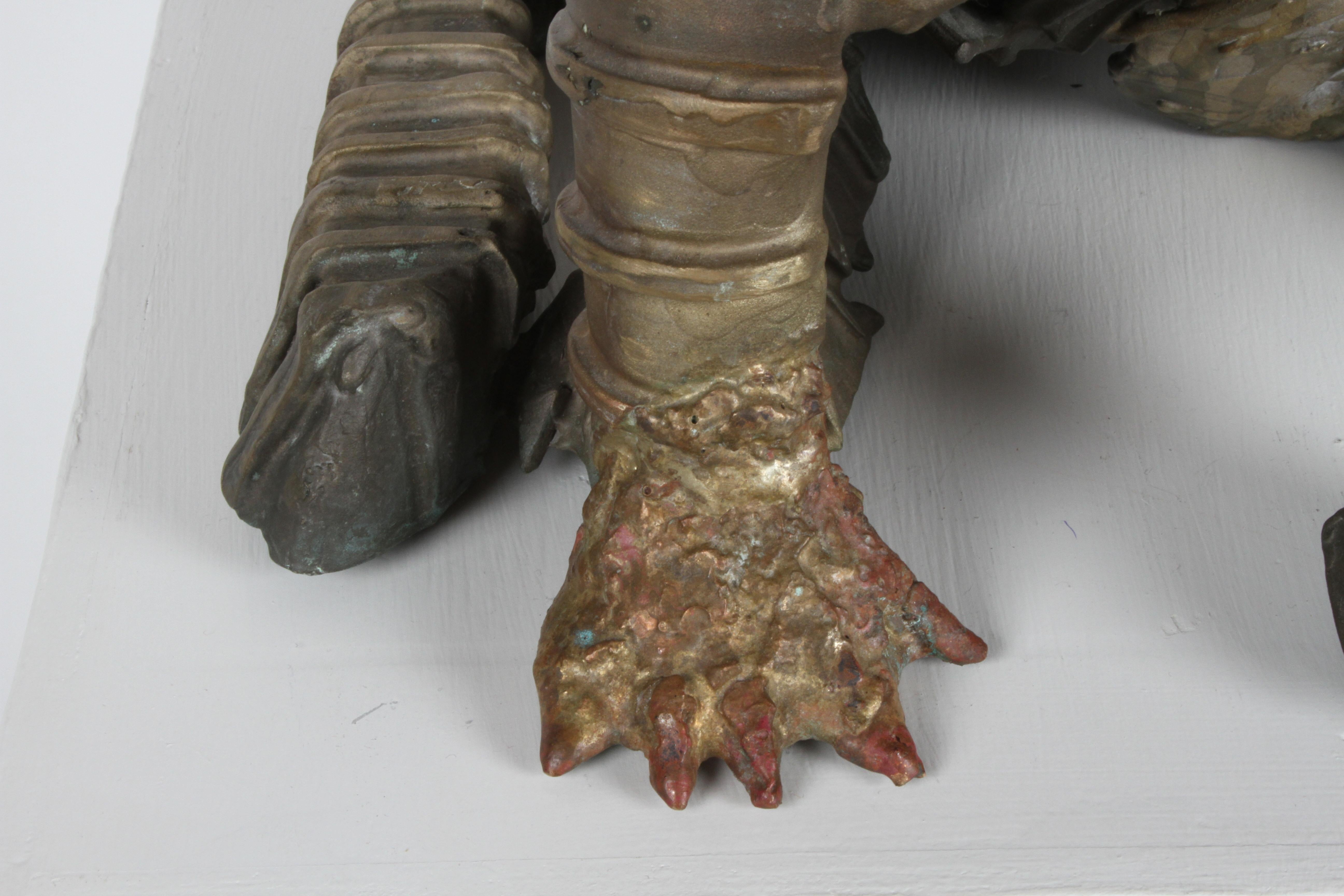 Mid-Century Modern Sculpture de chat chiot brutaliste soudé en bronze du milieu du siècle dernier, dans le style de Jane Ackroyd en vente