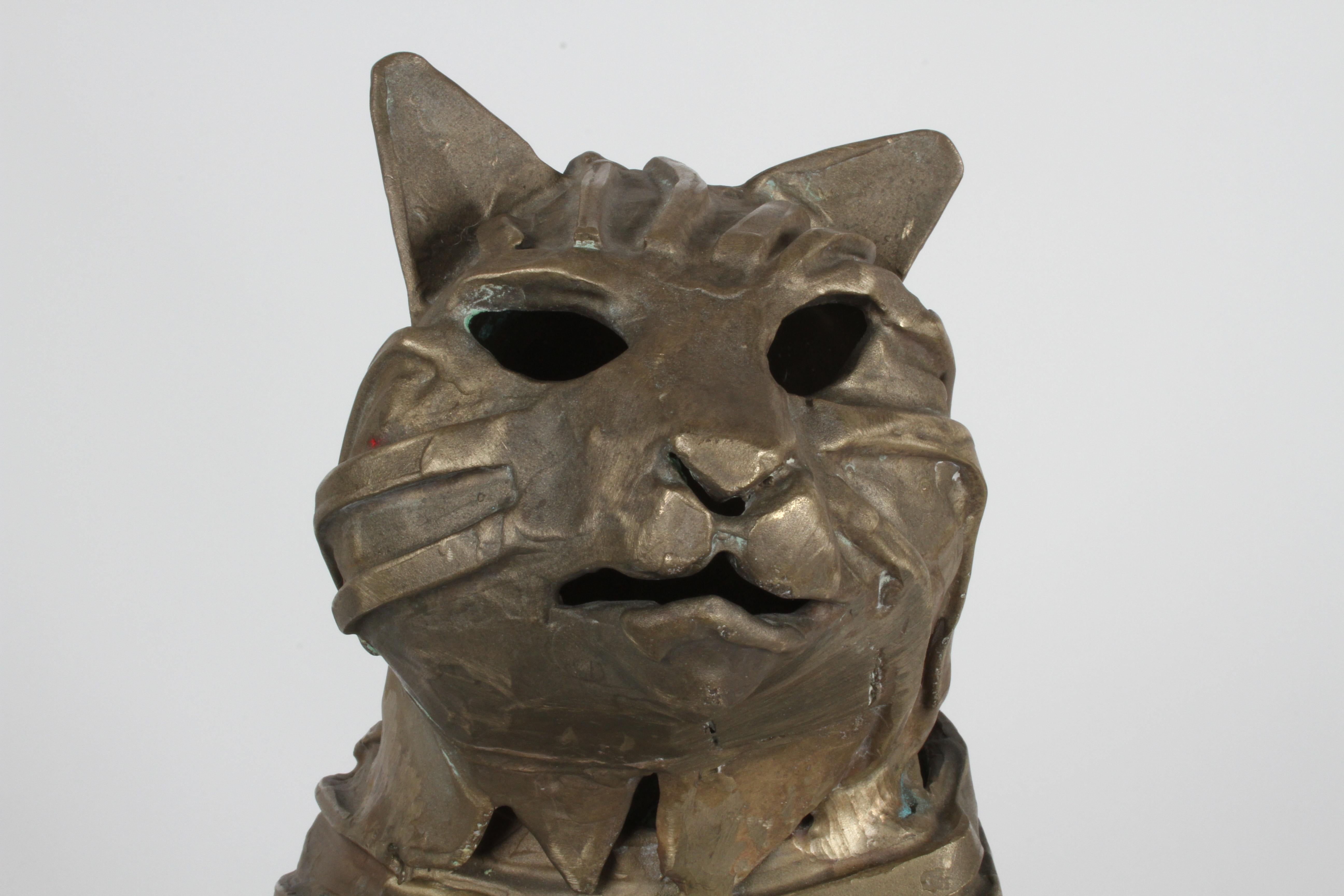 Américain Sculpture de chat chiot brutaliste soudé en bronze du milieu du siècle dernier, dans le style de Jane Ackroyd en vente