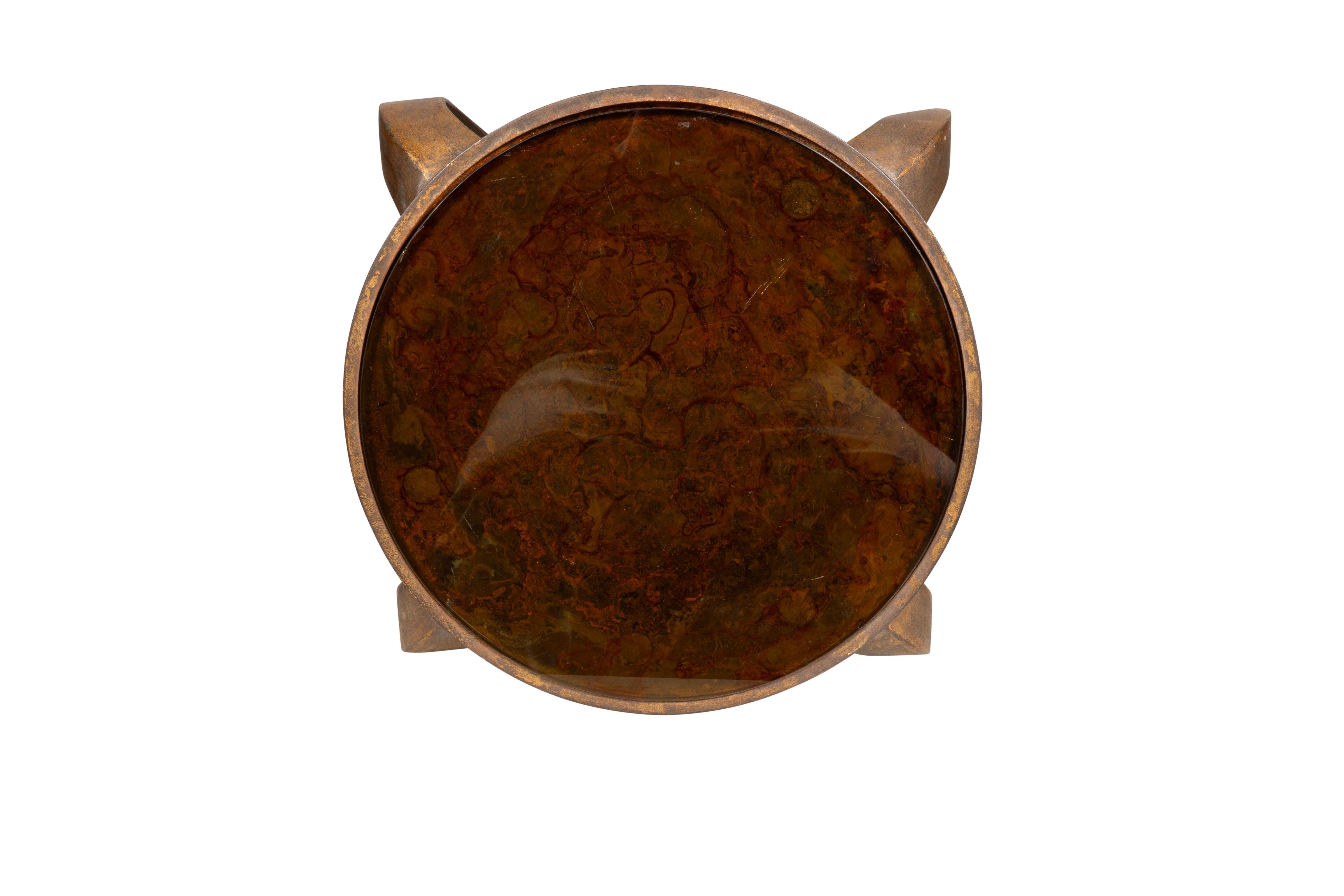 Bronze-Tisch aus Metall und Schildpatt aus der Mitte des Jahrhunderts im Angebot 1