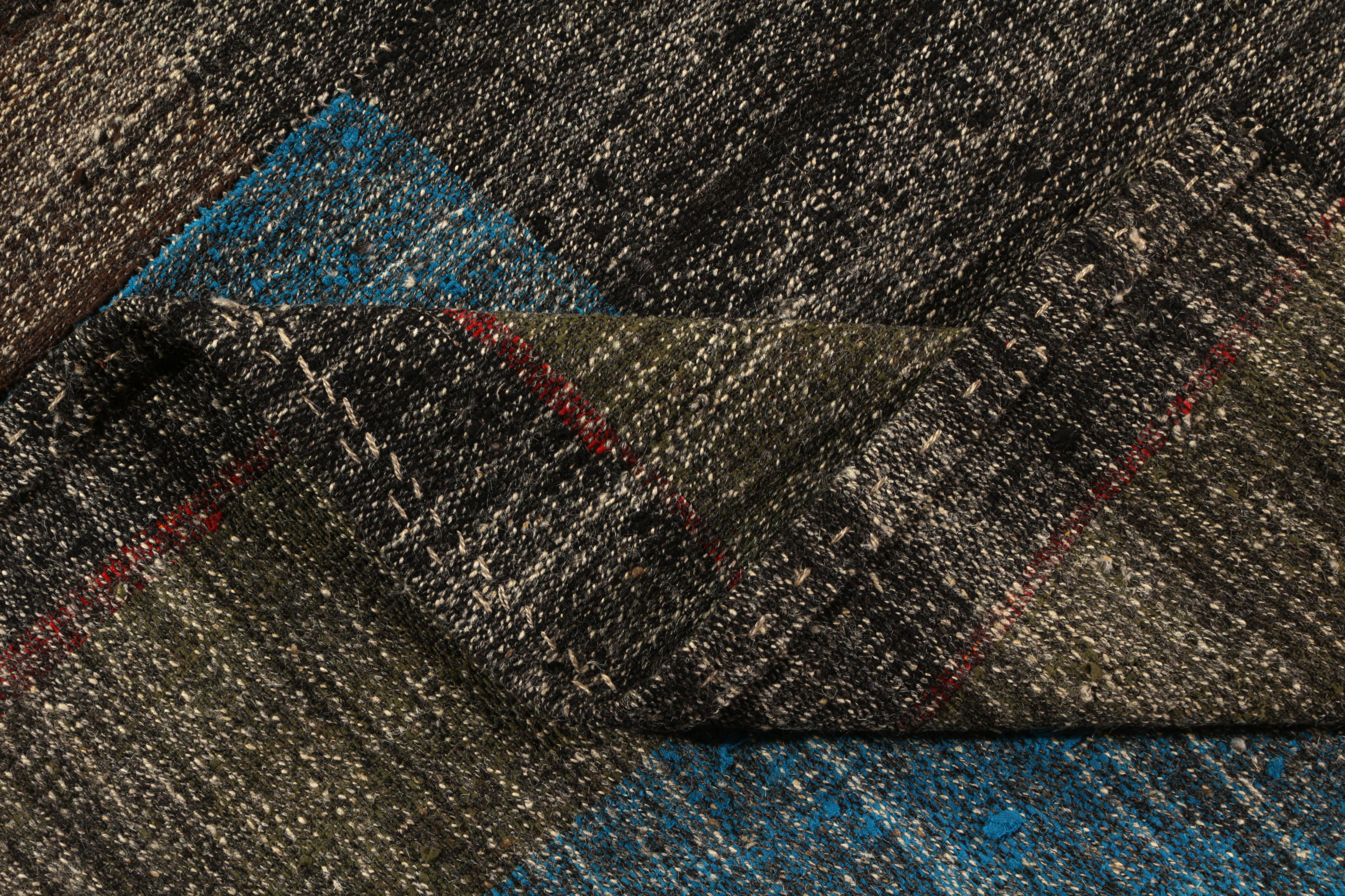 Mid-20th Century Midcentury Brown All-Over Geometric Vintage Turkish Wool Rug by Rug & Kilim For Sale