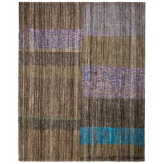 Midcentury Brown All-Over Geometric Vintage Turkish Wool Rug by Rug & Kilim