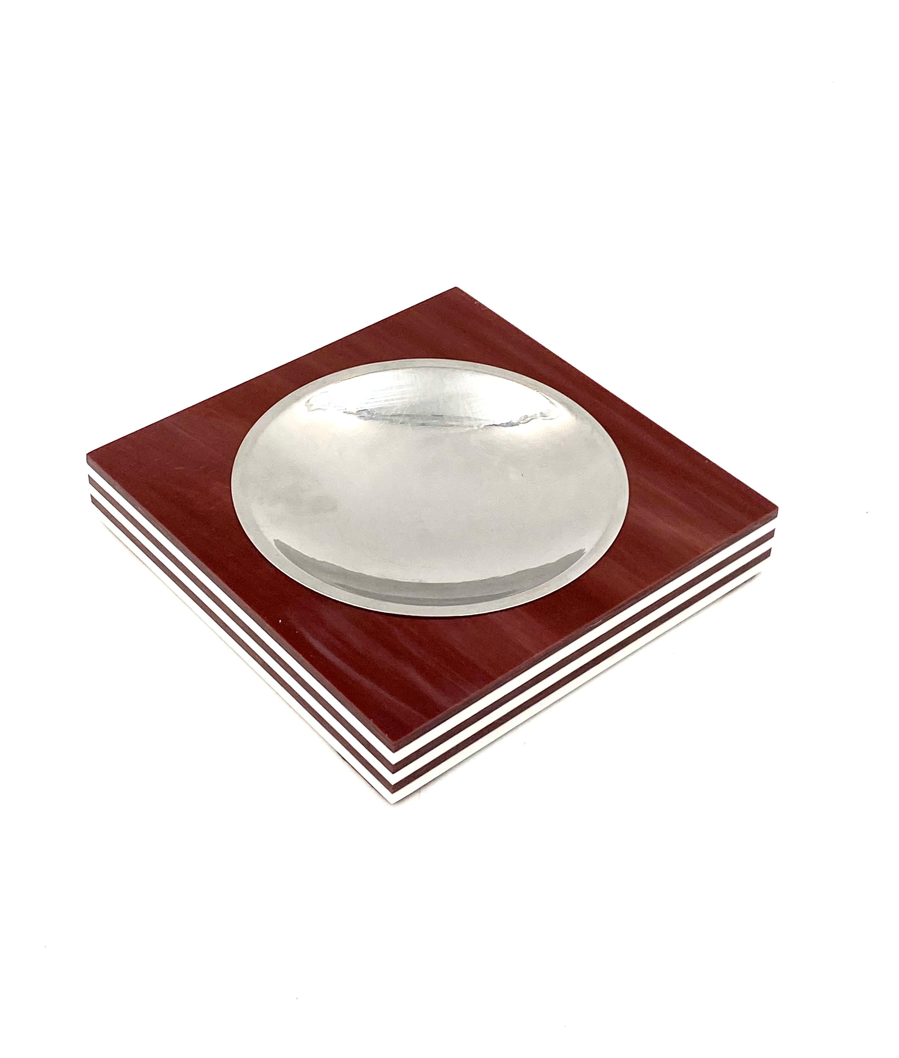Mid-century brown and white stripes ashtray, Italy 1960s For Sale 13
