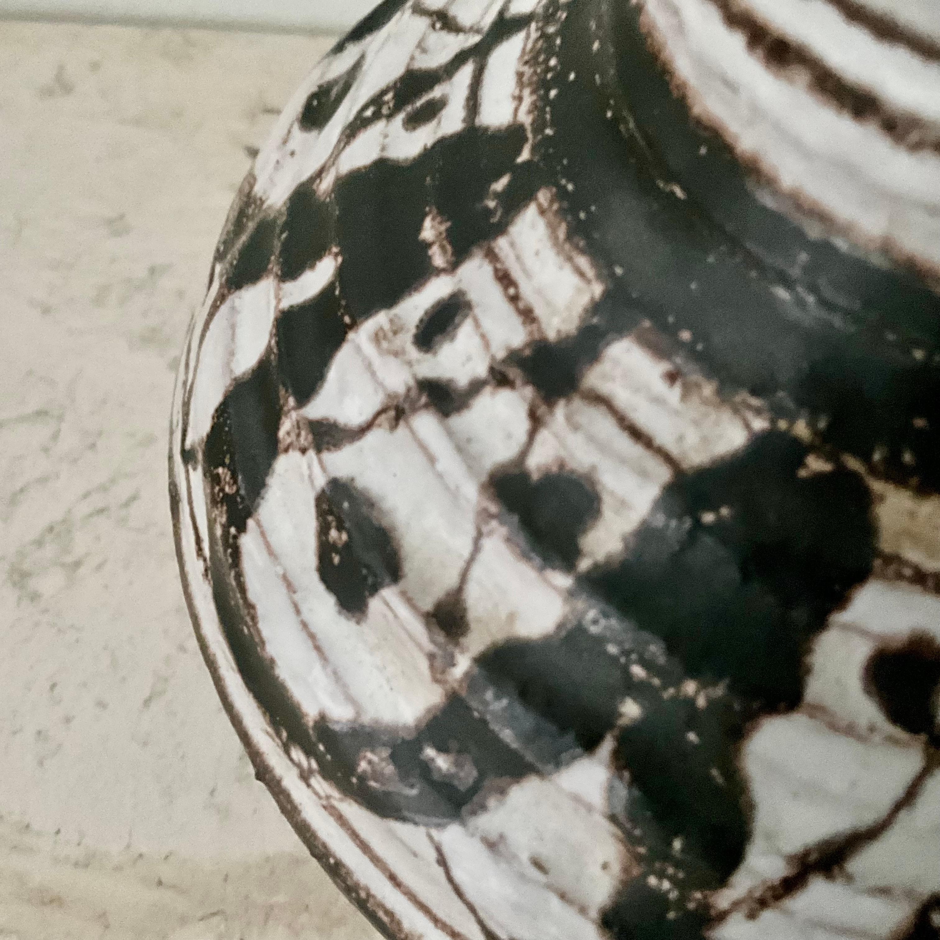 Mid-Century Brown and White Studio Pottery Vase, 9.5” High For Sale 1