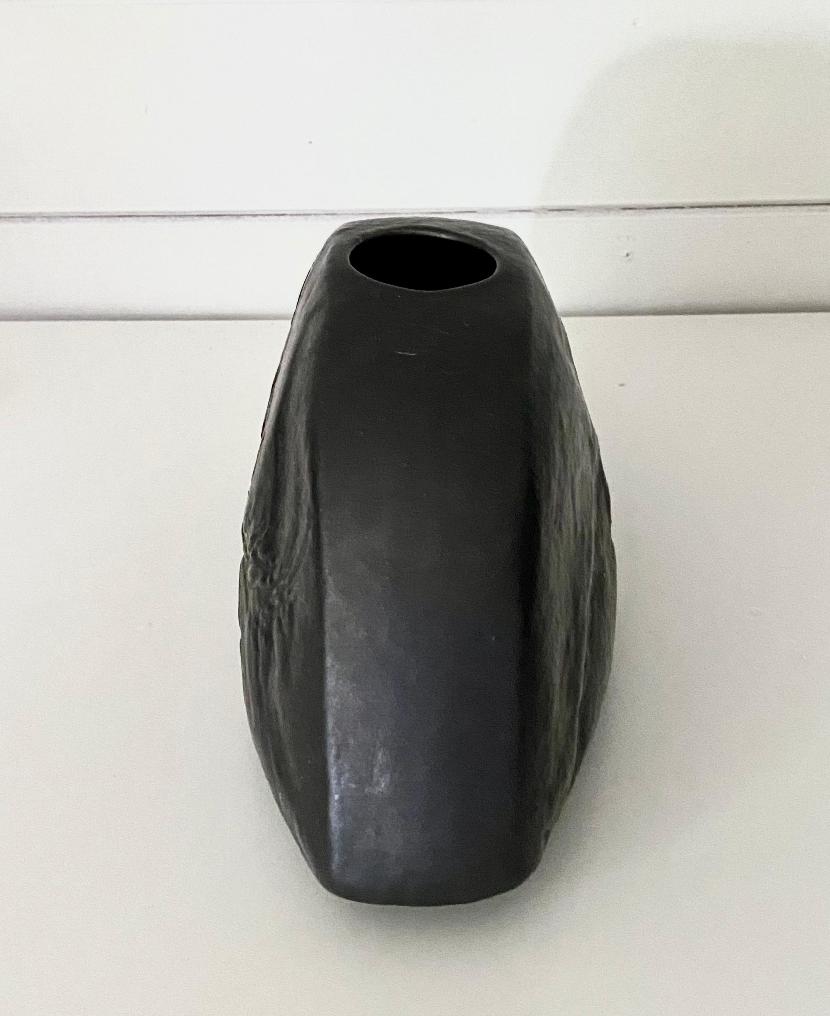 German Mid-Century Brown Ceramic Vase by Ruscha Art For Sale
