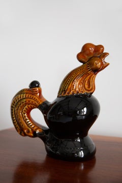 Caraffa decanter per galli di metà secolo, ceramica, Europa, anni '60