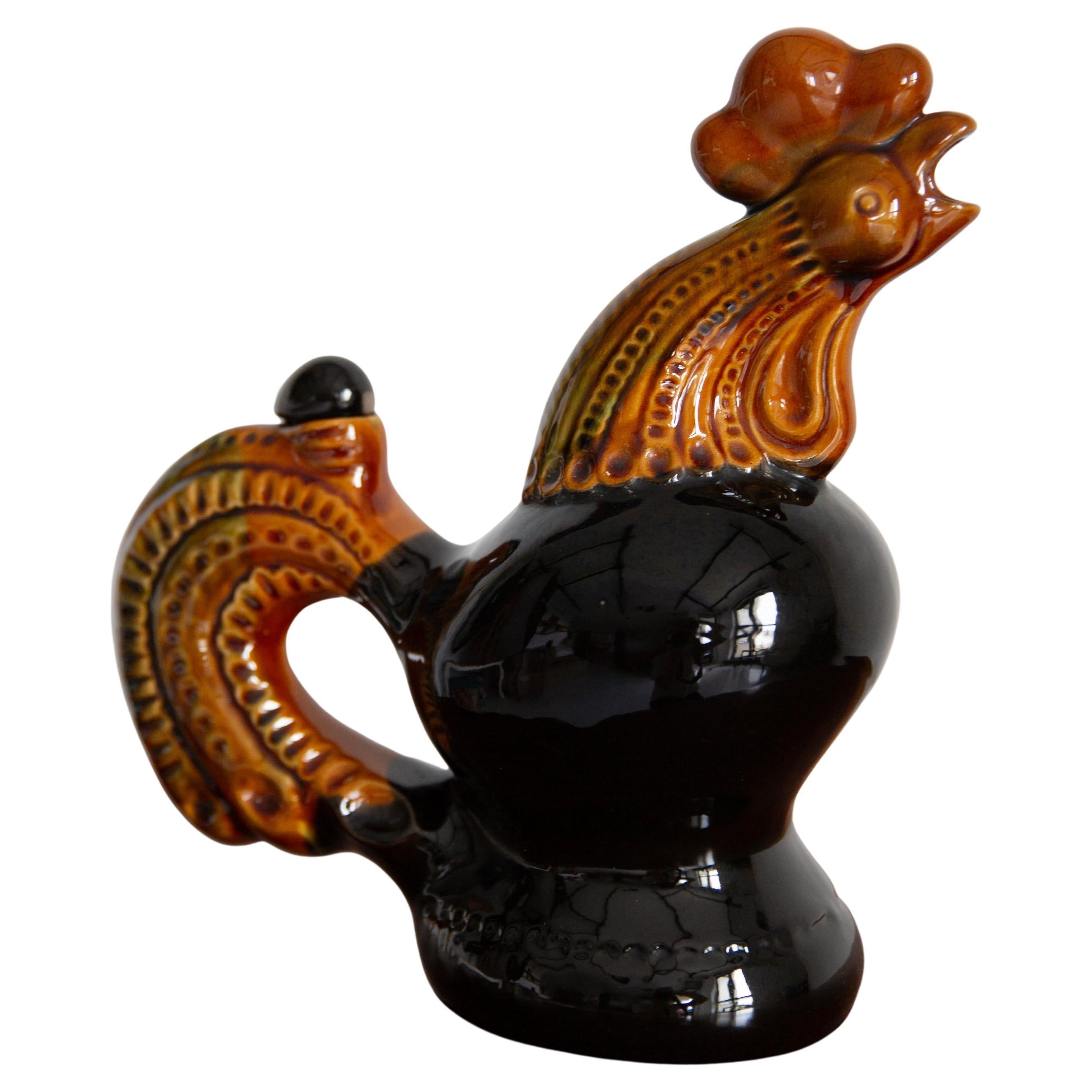 Caraffa decanter per galli di metà secolo, ceramica, Europa, anni '60