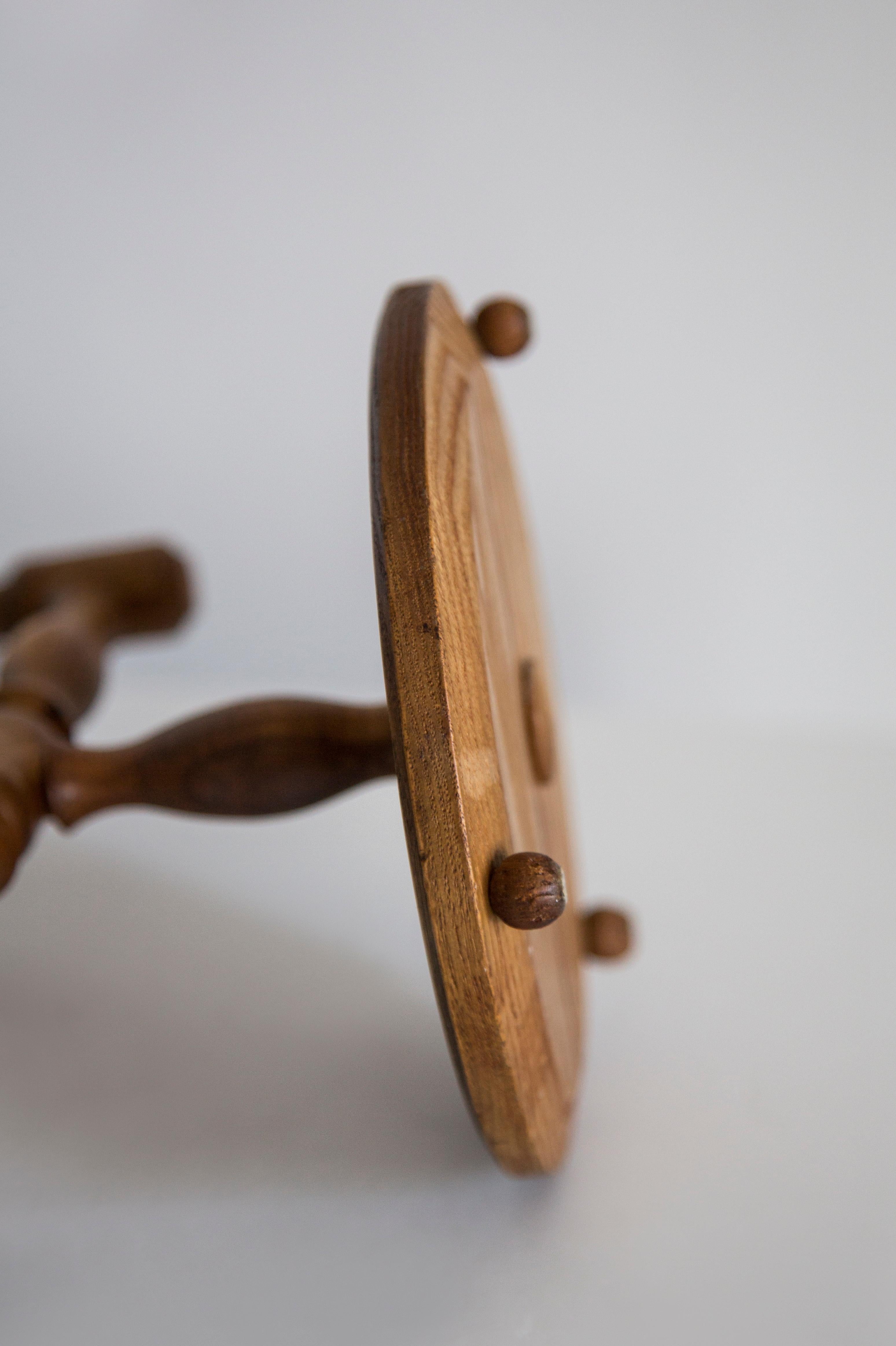 Miroir de table décoratif du milieu du siècle, de couleur Brown, dans un cadre en Wood, Italie, années 1960 en vente 7