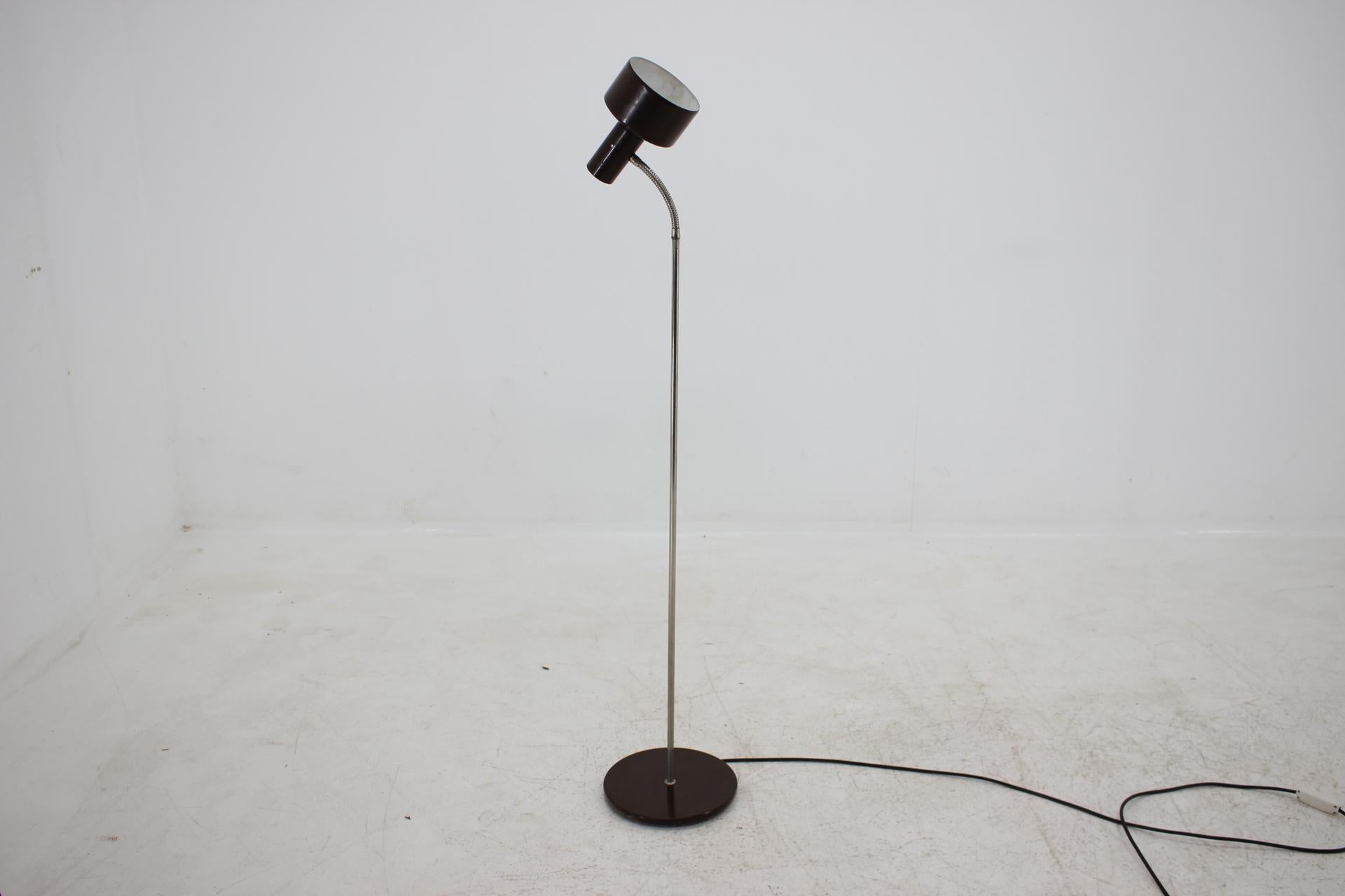 Midcentury Brown Floor Lamp, Napako, 1980 1