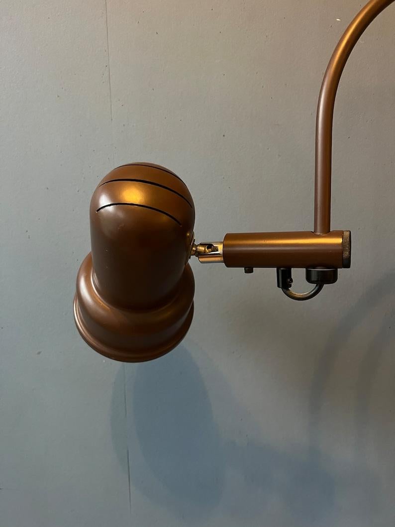 Lámpara de pie de doble arco cónico GEPO marrón de mediados de siglo, años 70 en venta 2