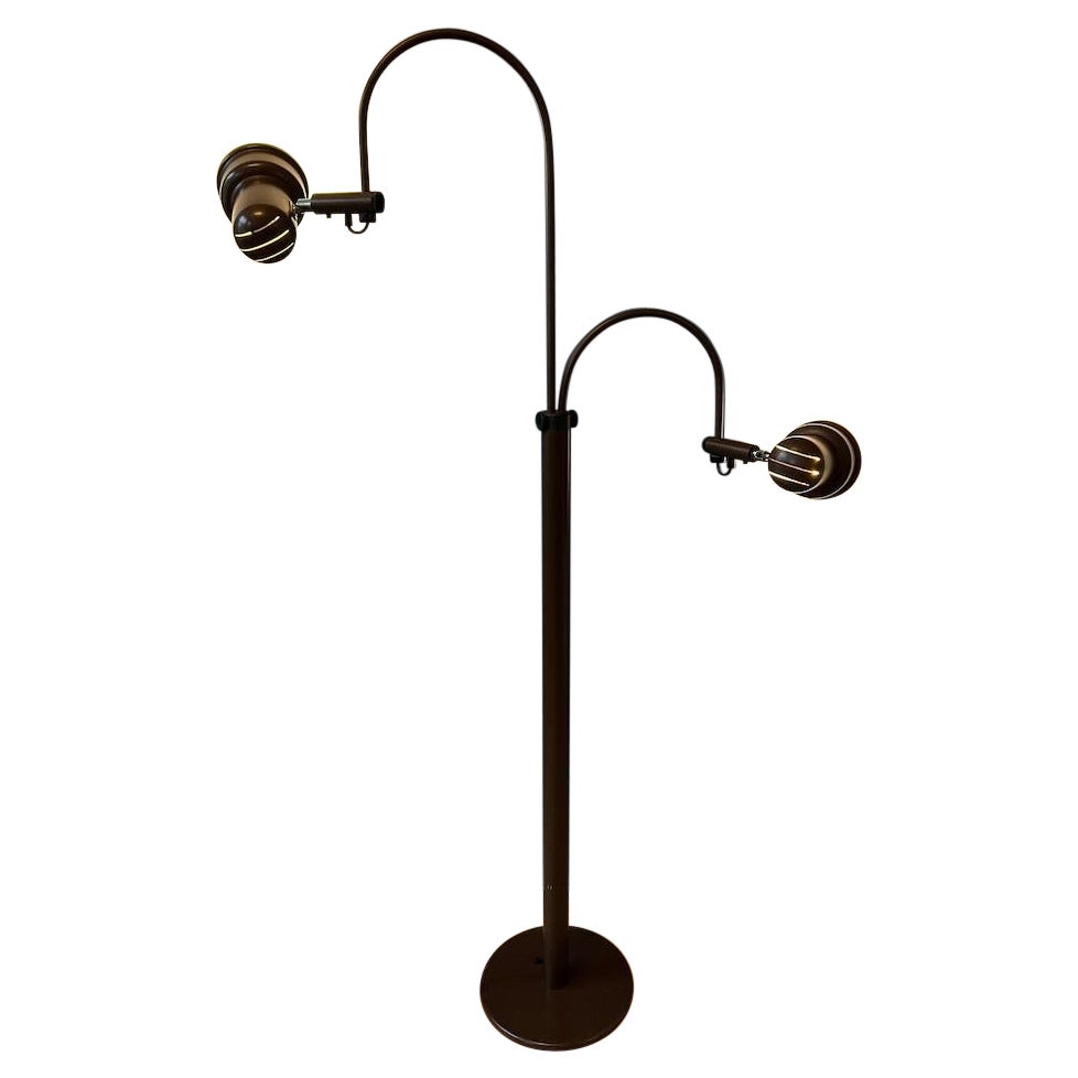 Lampada da terra a cono a doppio arco di Gepo Brown, anni '70, Mid Century in vendita