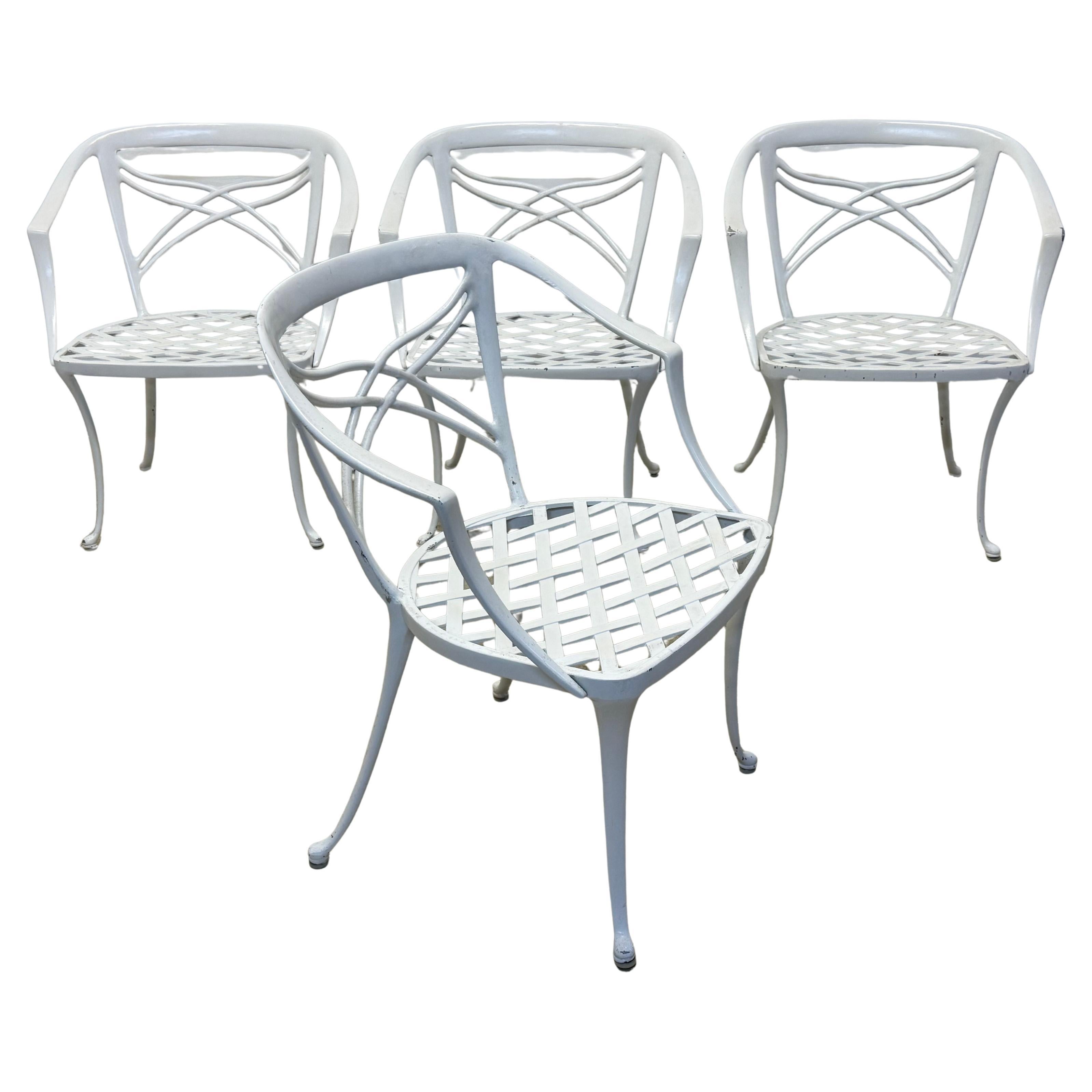 Sillas de comedor de aluminio para exteriores Brown Jordan de mediados de siglo, años 60 - Juego de cuatro