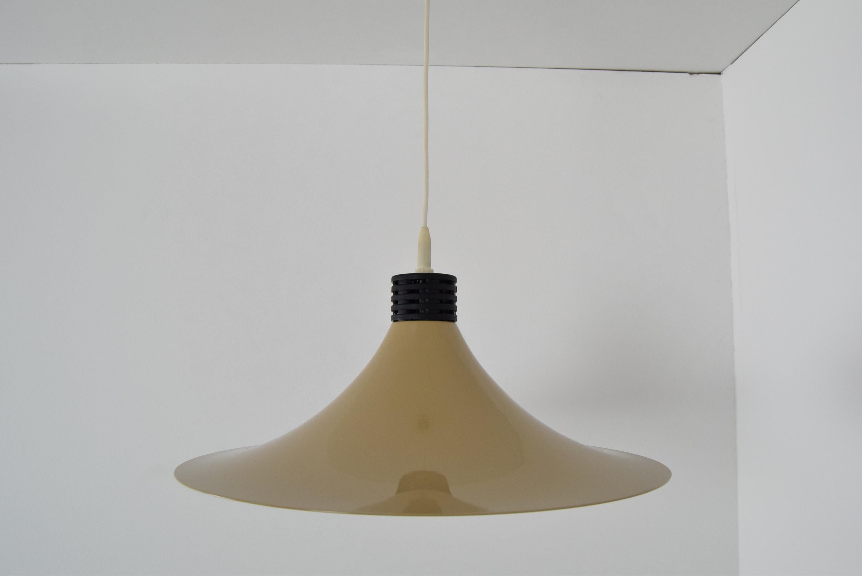 German Midcentury Brown Lacquered Metal Pendant, circa 1980s For Sale