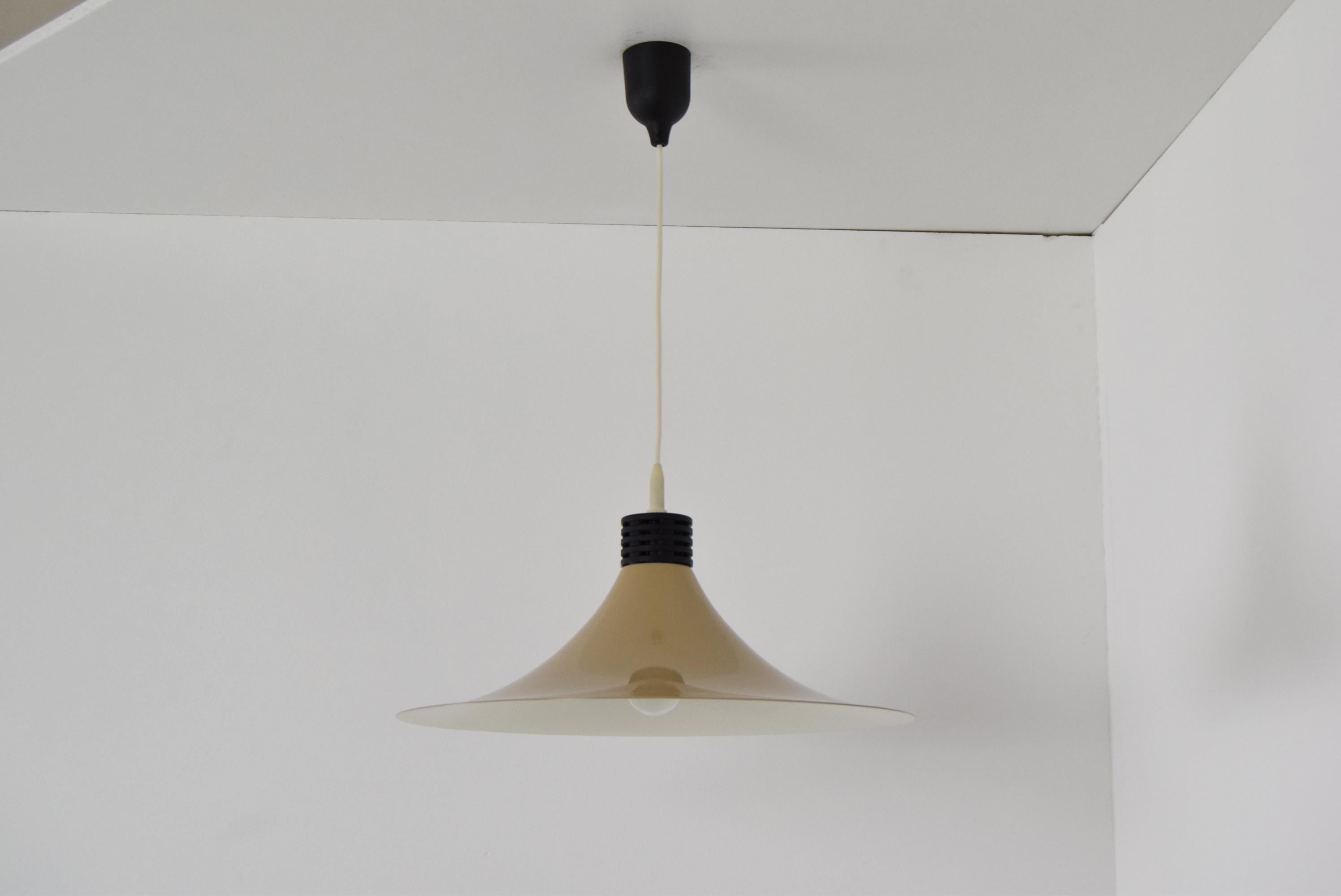 Midcentury Brown Lacquered Metal Pendant, circa 1980s For Sale 2