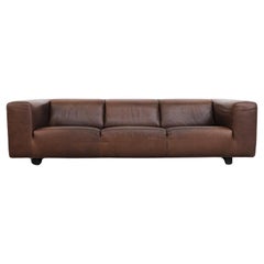 Mid-Century Brown Leather 'Bommel' Sofa by Gerard van den Berg for LABEL, 1985