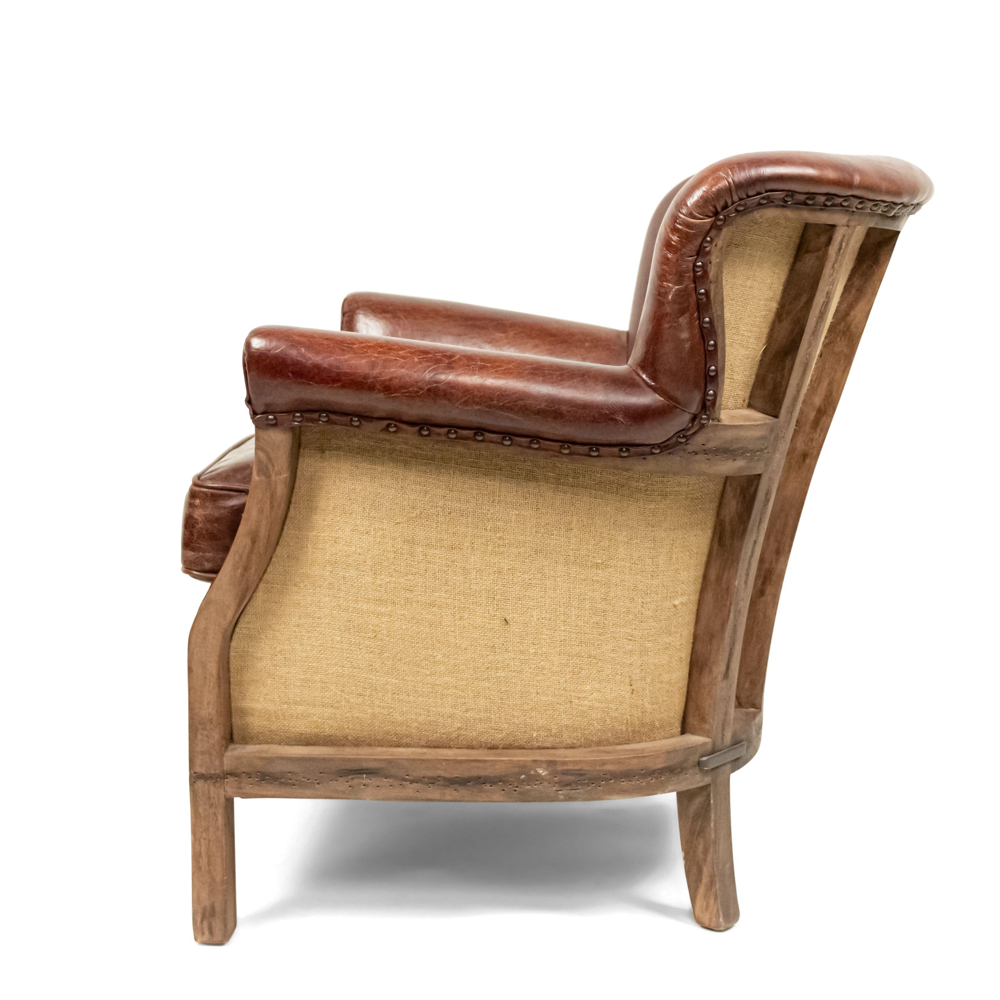Mid-Century Brown Leather Club Chairs For Sale 2