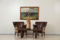 Mid-Century Brown Leather Club Chairs