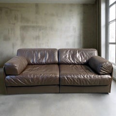 Mid-Century Brown Leather De Sede Ds-76 Modular Sofa Daybed, Switzerland 1970