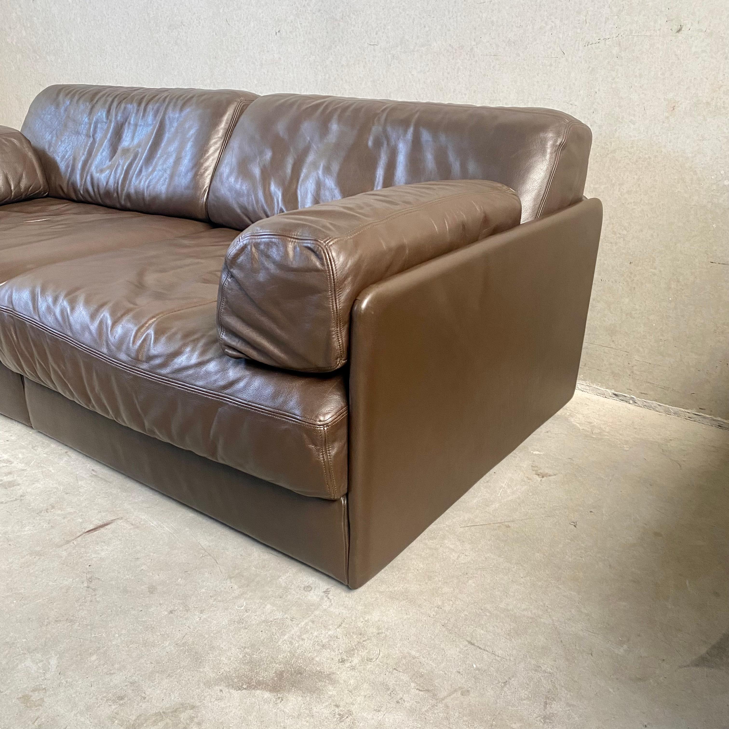 Canapé-lit modulable en cuir Brown De Sede Ds-76, Suisse 1970 en vente 6