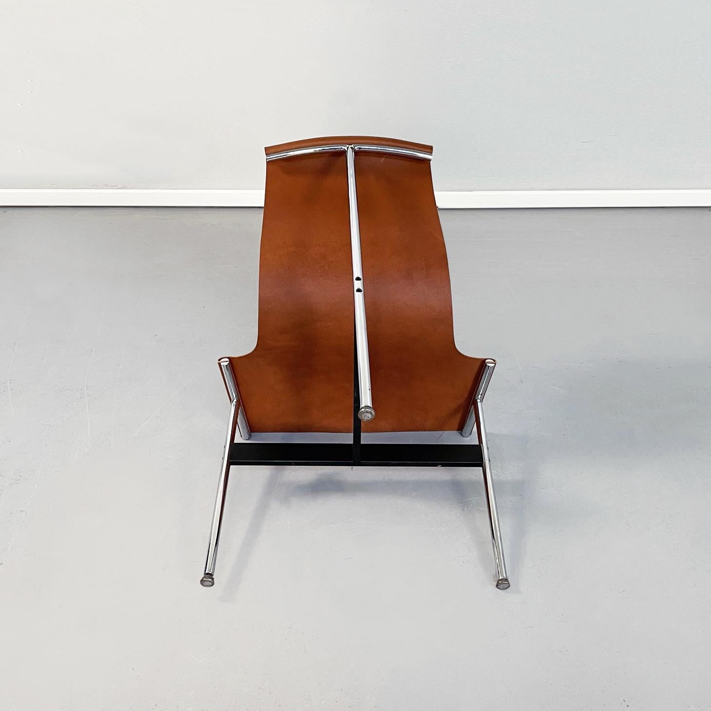 Mid-Century Brown Leather Model T Chairs Katavolos Kelley Littell Laverne, 1960s 10