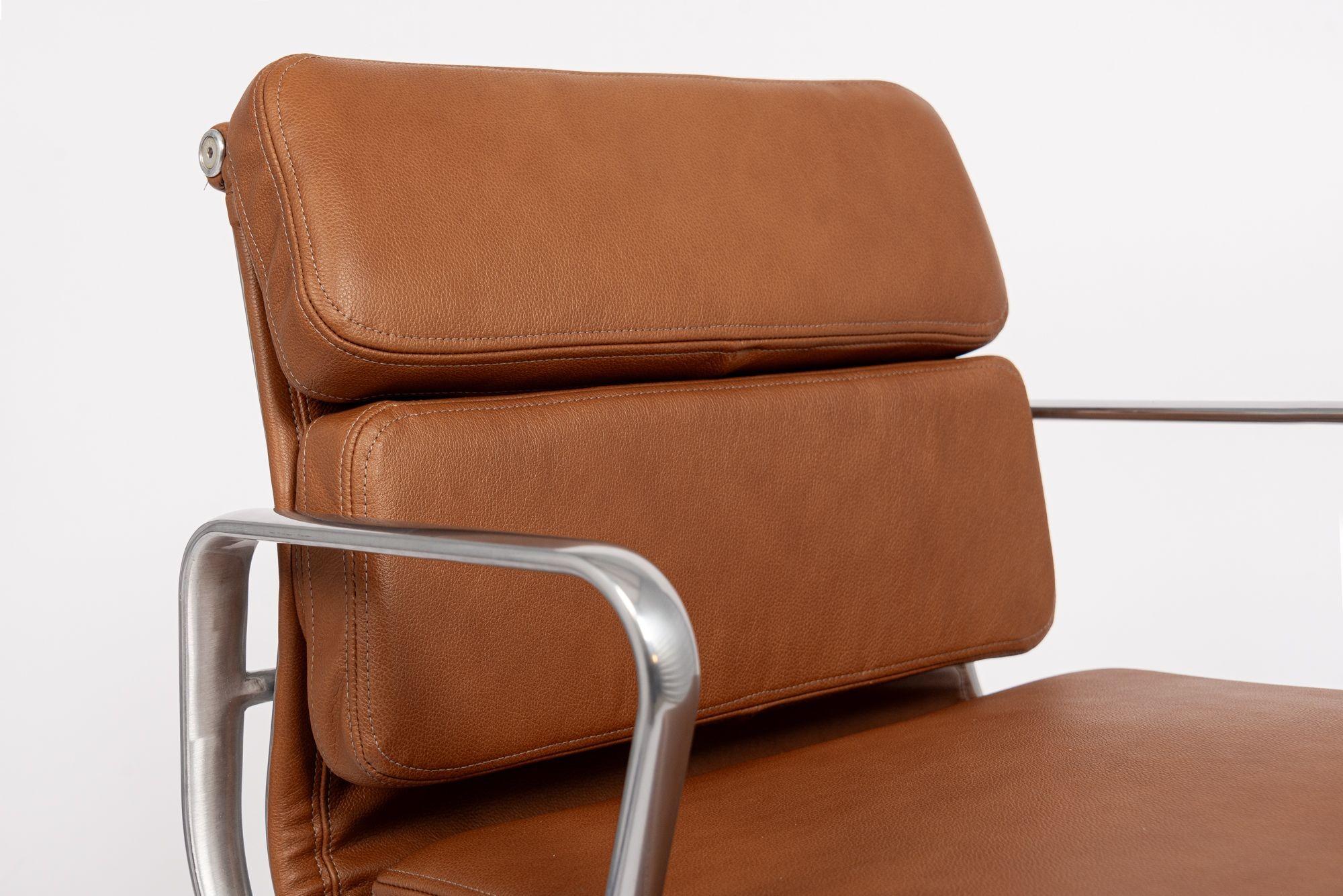 Mid Century Brown Leather Office Chair by Eames for Herman Miller 2000s For Sale 5